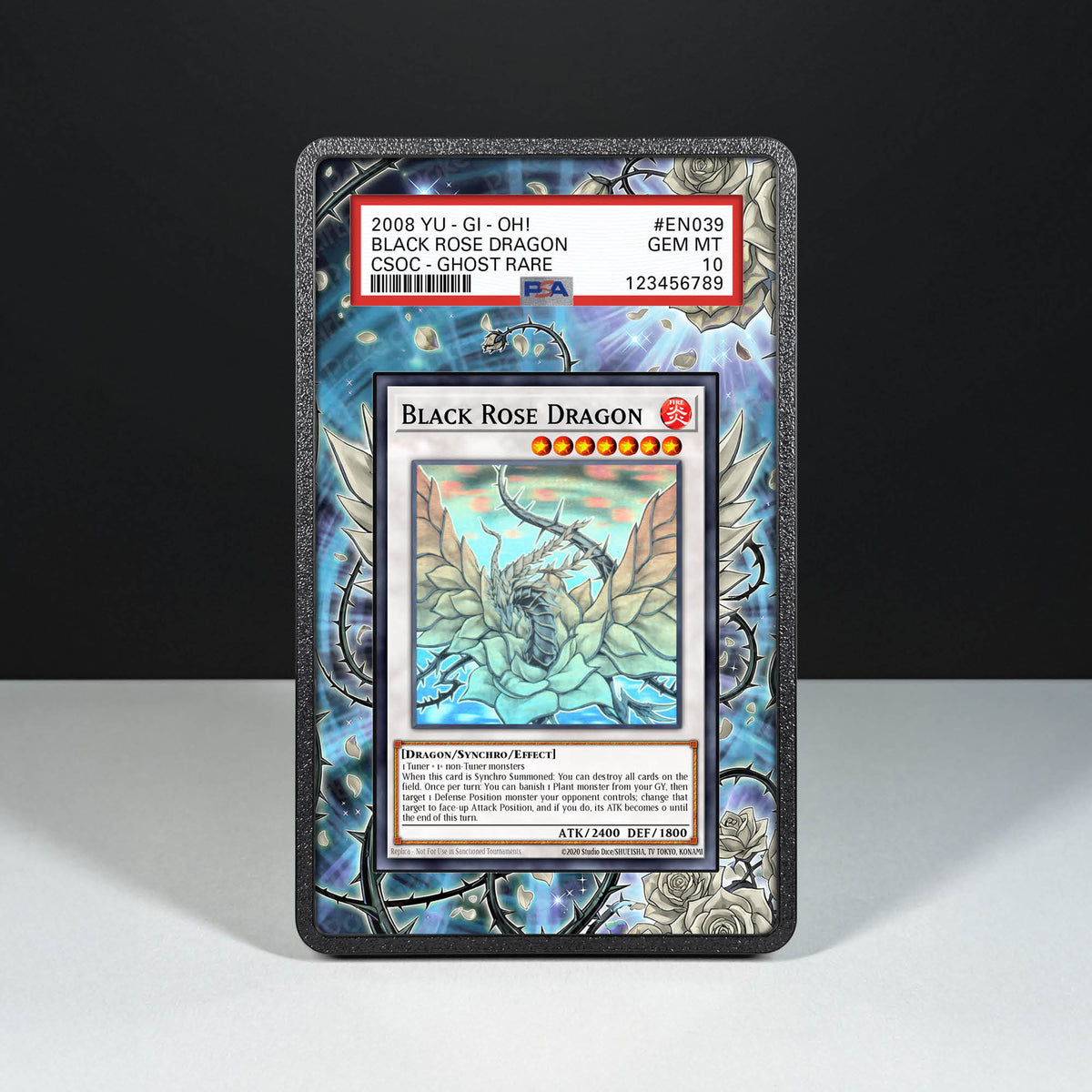 Drago Rosa Nera 039 Ghost Rare - Custodia con Artwork Esteso per Carte Gradate