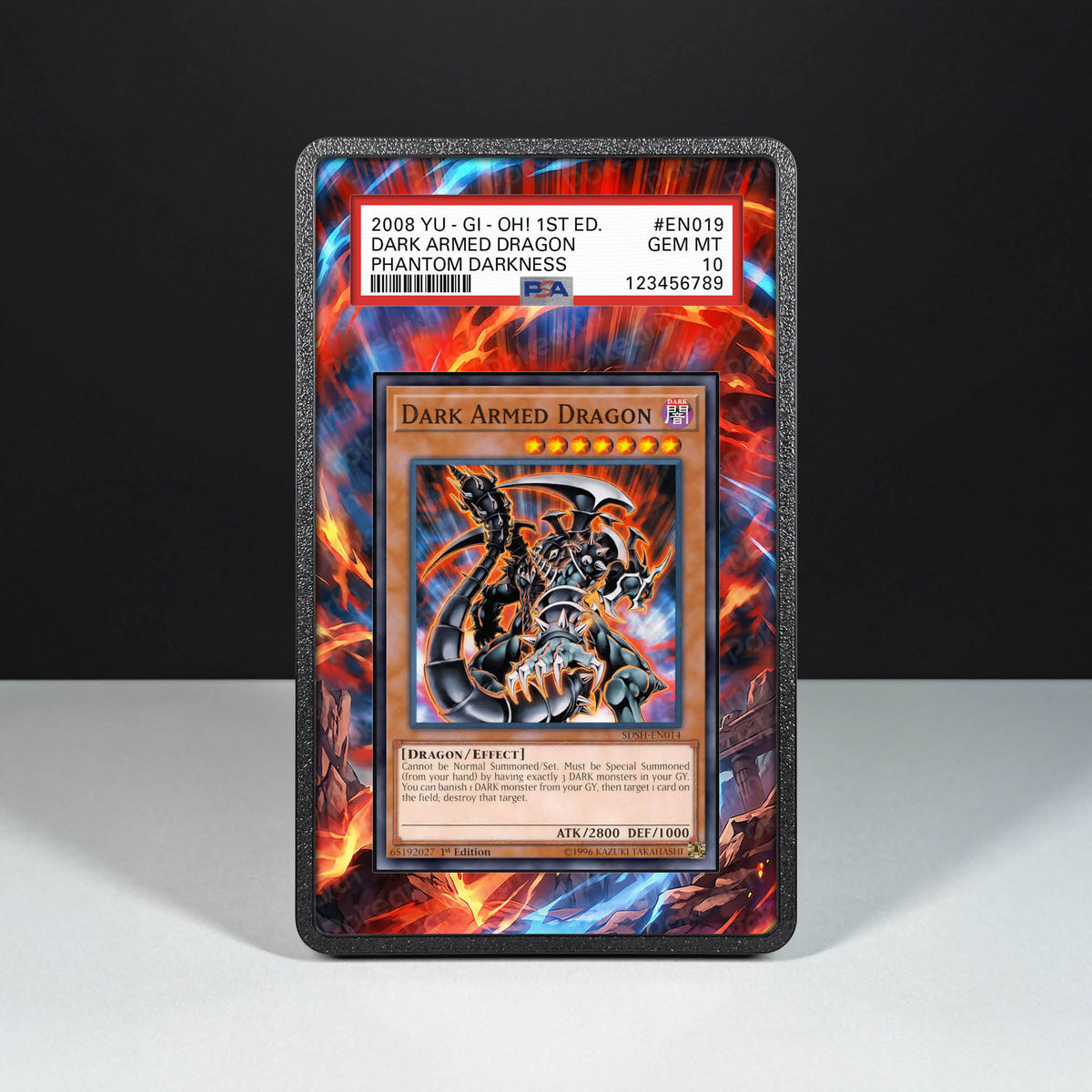Drago Armato Oscuro 054 - Custodia con Artwork Esteso per Carte Gradate