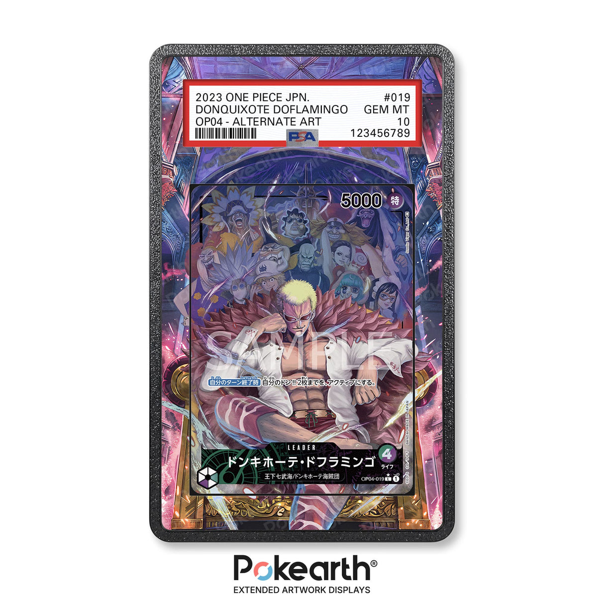 Donquixote Doflamingo OP04-019 - Graded Card Extended Artwork Display Case - Display Case Extended Artwork Pokearth