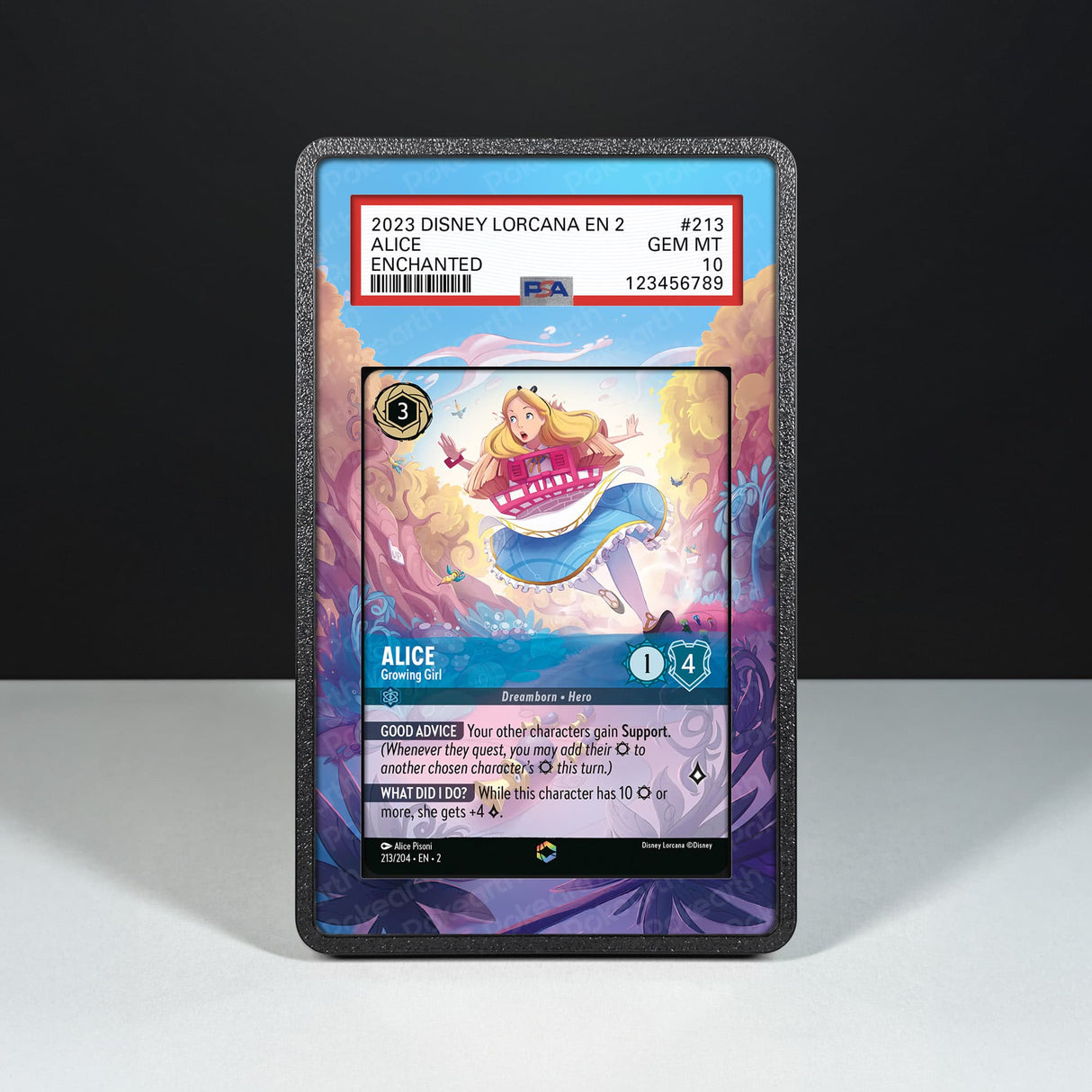 Alice - Growing Girl 213/204 Enchanted - Graded Card Extended Artwork Display Case - Display Case Extended Artwork Pokearth