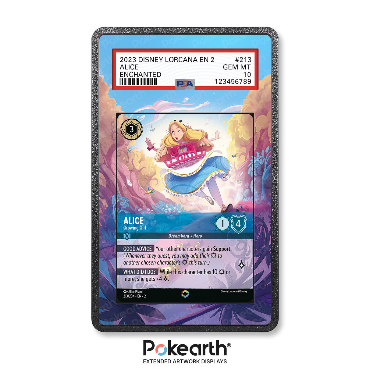 Alice - Growing Girl 213/204 Enchanted - Graded Card Extended Artwork Display Case - Display Case Extended Artwork Pokearth