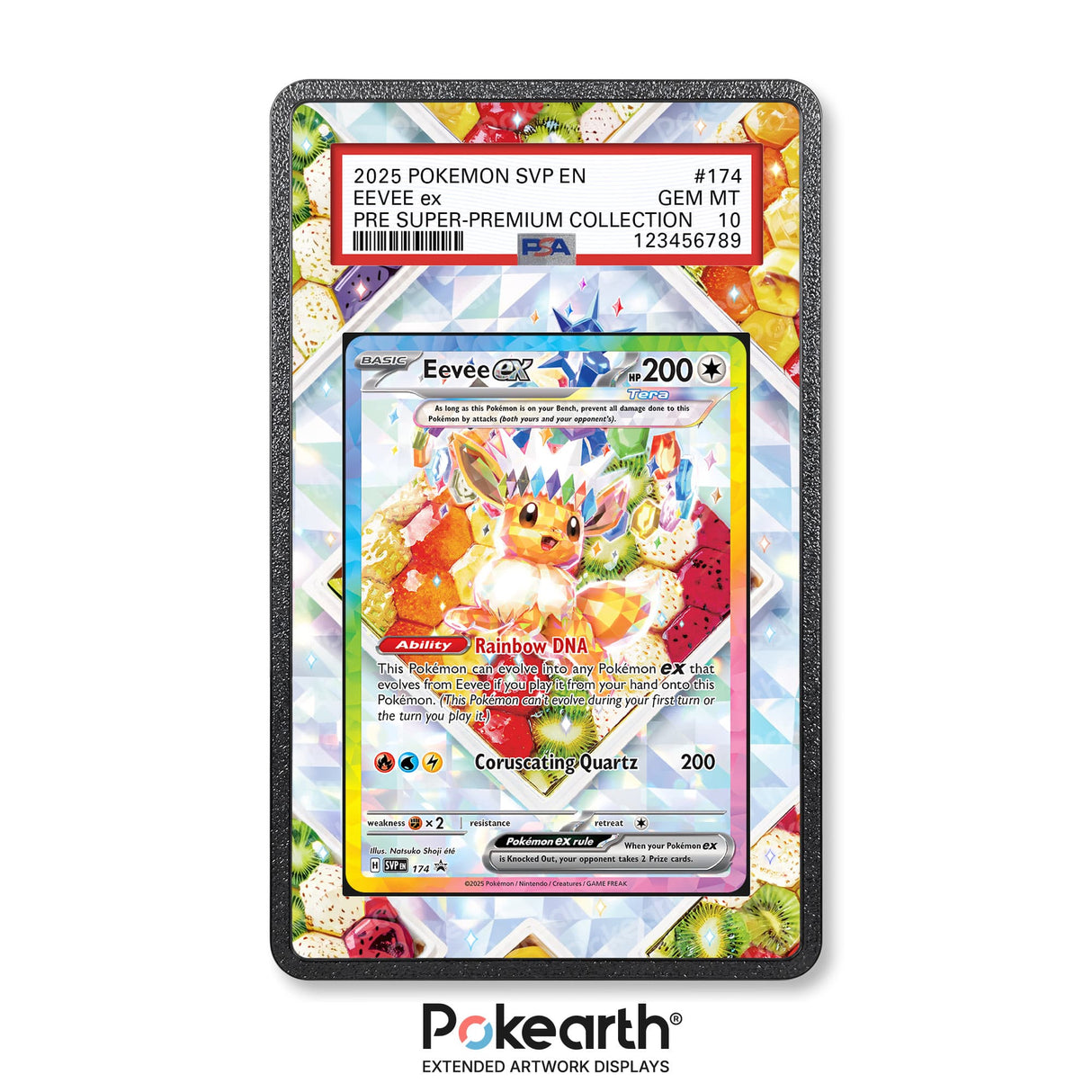 Eevee ex SVP 174 - Graded Card Extended Artwork Display Case - Display Case Extended Artwork Pokearth