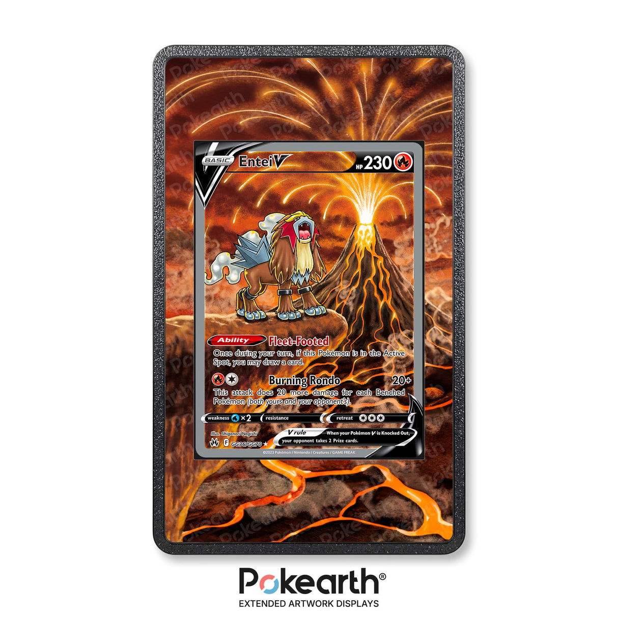Entei V GG36/GG70 - Custodia con Artwork Esteso per Carte Pokémon - Display Case Extended Artwork Pokearth