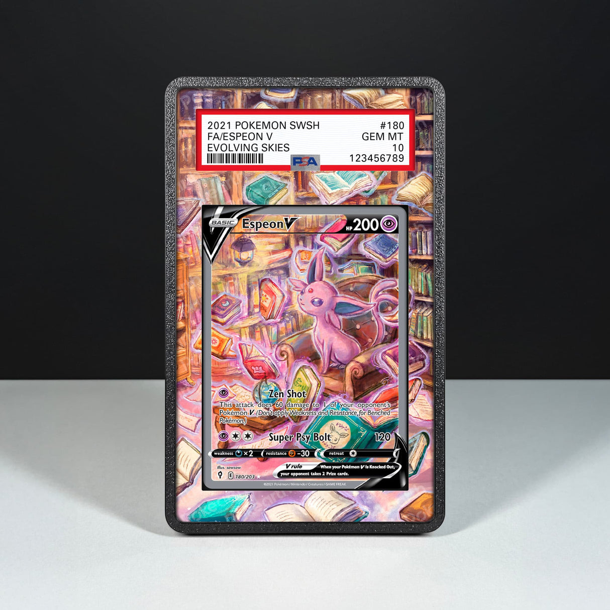 Espeon V 180/203 - Graded Card Extended Artwork Display Case - Display Case Extended Artwork Pokearth
