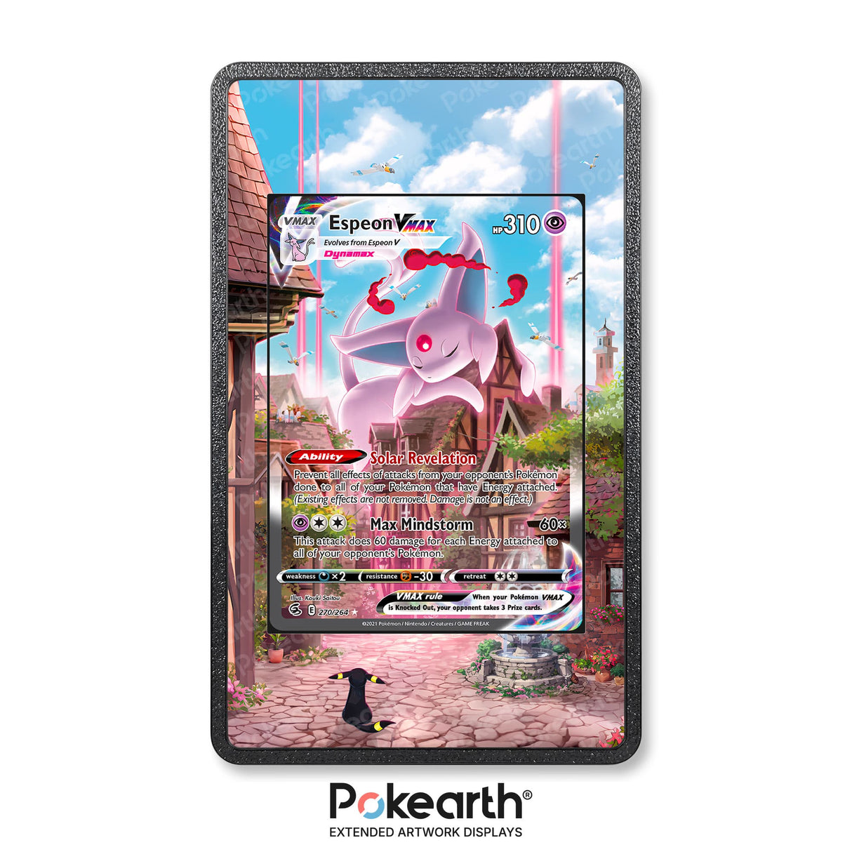 Espeon VMAX 270/264 - Custodia con Artwork Esteso per Carte Pokémon - Display Case Extended Artwork Pokearth