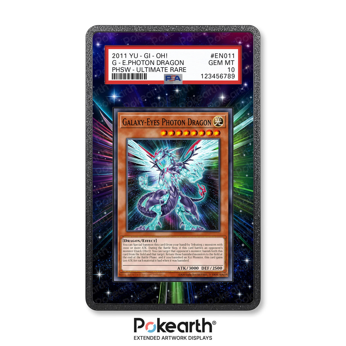 Drago Fotonico Occhi Galattici 011 - Custodia con Artwork Esteso per Carte Gradate - Display Case Extended Artwork Pokearth