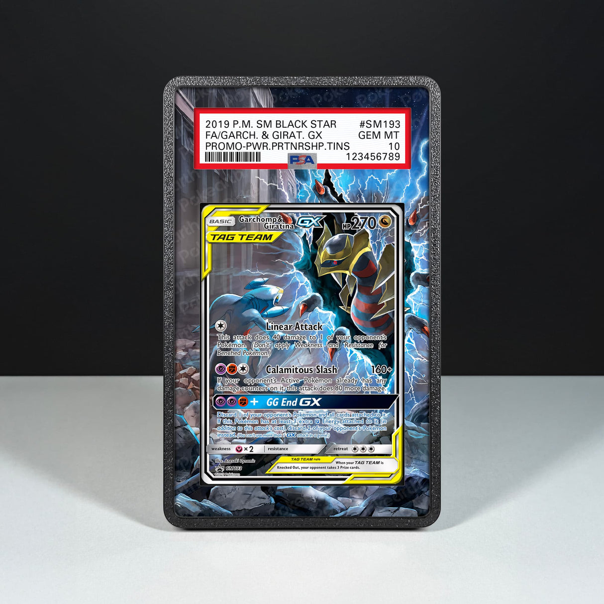 Garchomp & Giratina GX SM193 - Graded Card Extended Artwork Display Case - Display Case Extended Artwork Pokearth