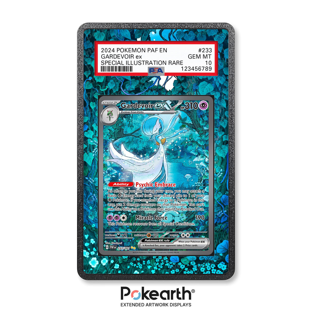 Gardevoir ex 233/091 - Graded Card Extended Artwork Display Case - Display Case Extended Artwork Pokearth