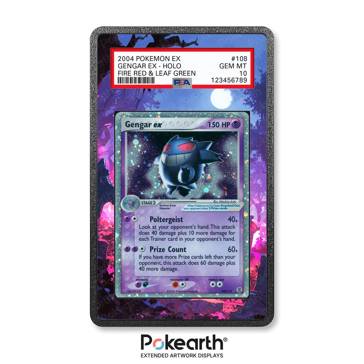 Gengar ex 108/112 - Graded Card Extended Artwork Display Case - Display Case Extended Artwork Pokearth
