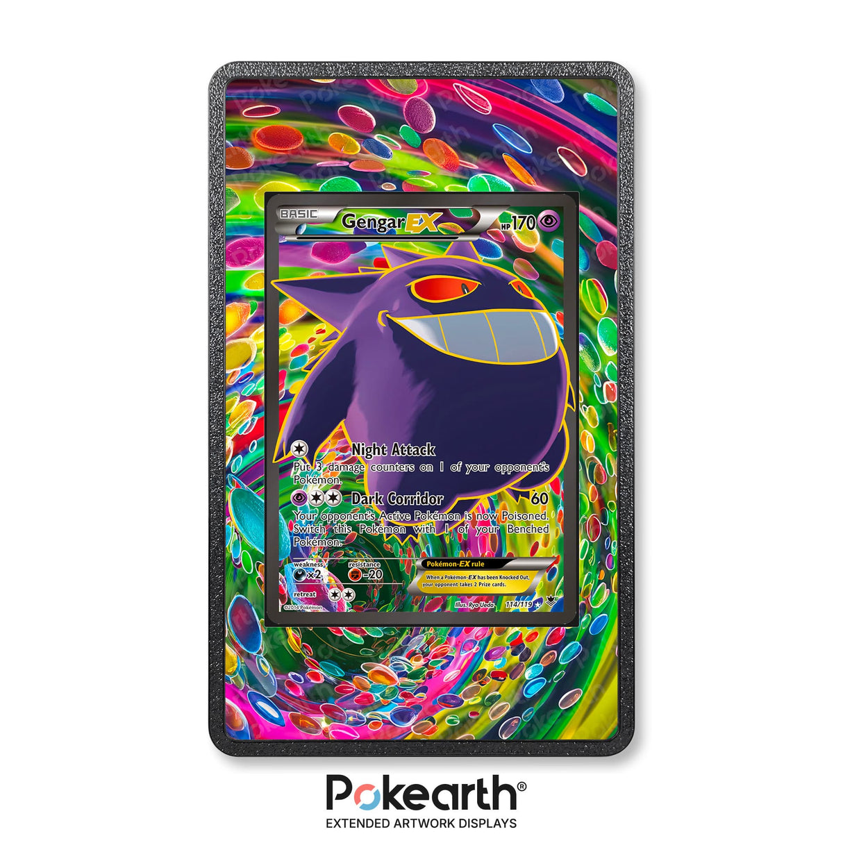 Gengar EX 114/119 - Custodia con Artwork Esteso per Carte Pokémon - Display Case Extended Artwork Pokearth