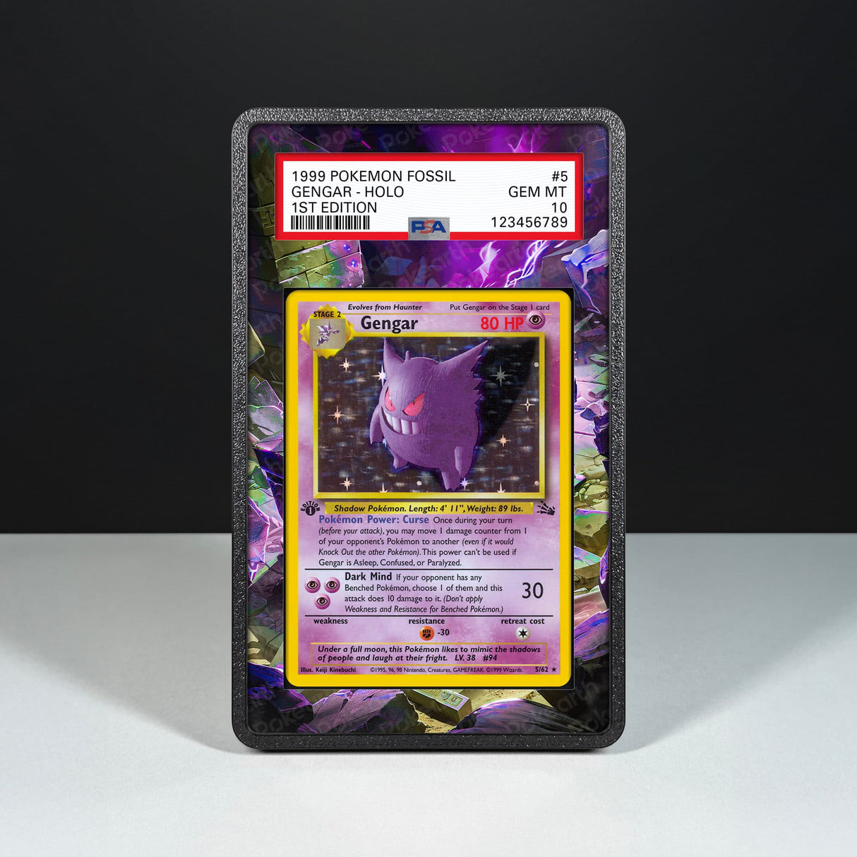 Gengar 5/62 - Graded Card Extended Artwork Display Case - Display Case Extended Artwork Pokearth
