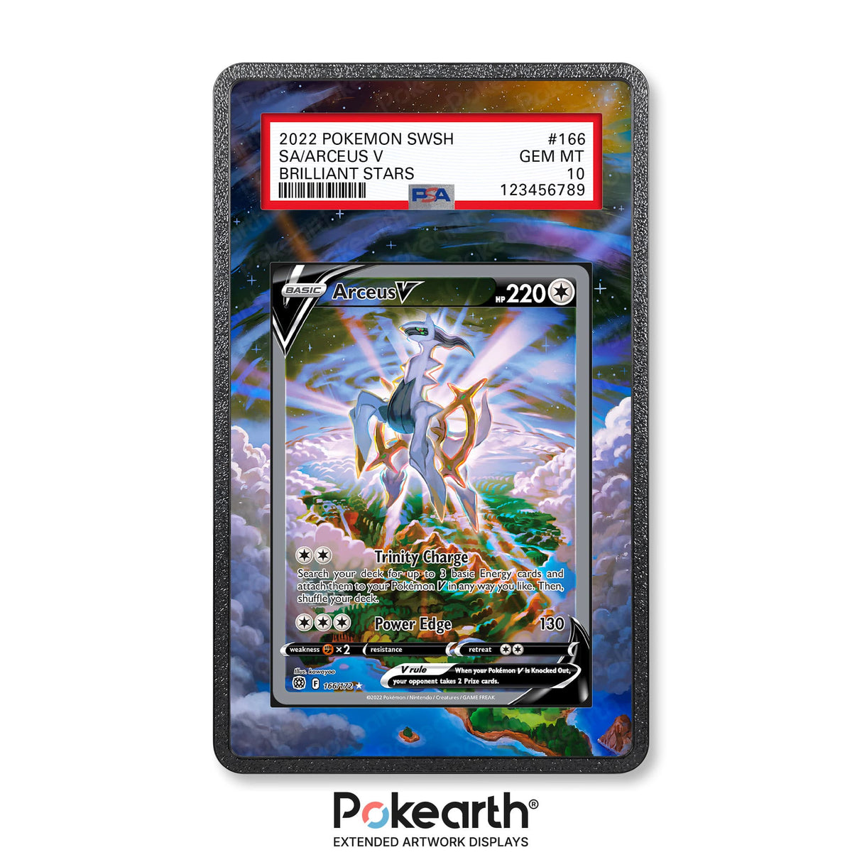 Arceus V 166/172 - Graded Card Extended Artwork Display Case - Display Case Extended Artwork Pokearth