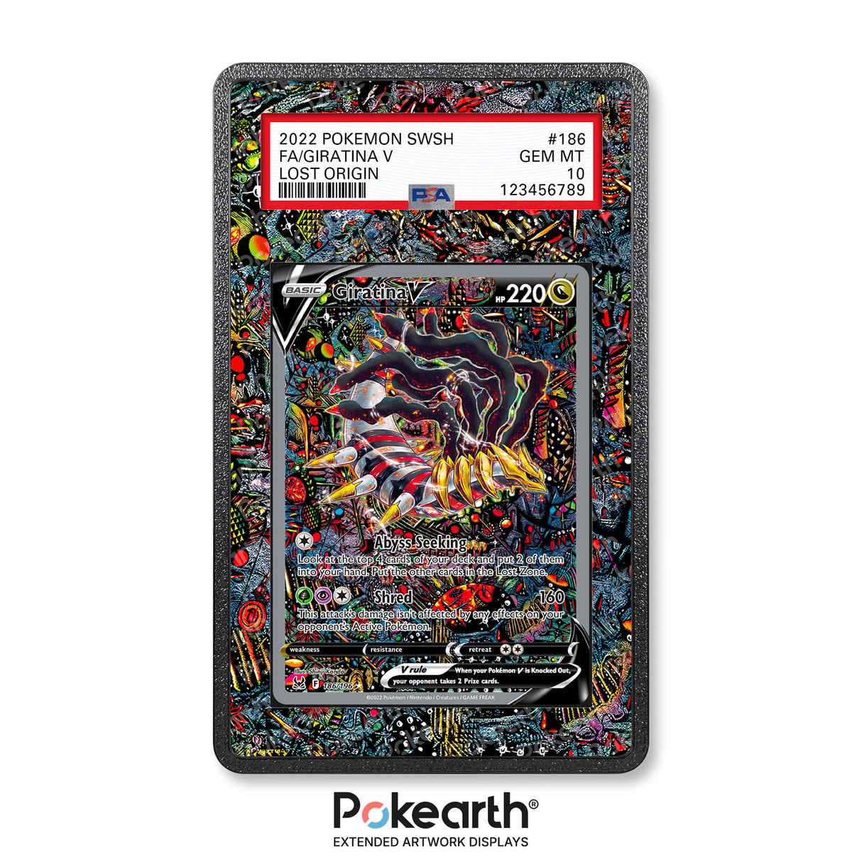 Giratina V 186/196 - Graded Card Extended Artwork Display Case - Display Case Extended Artwork Pokearth