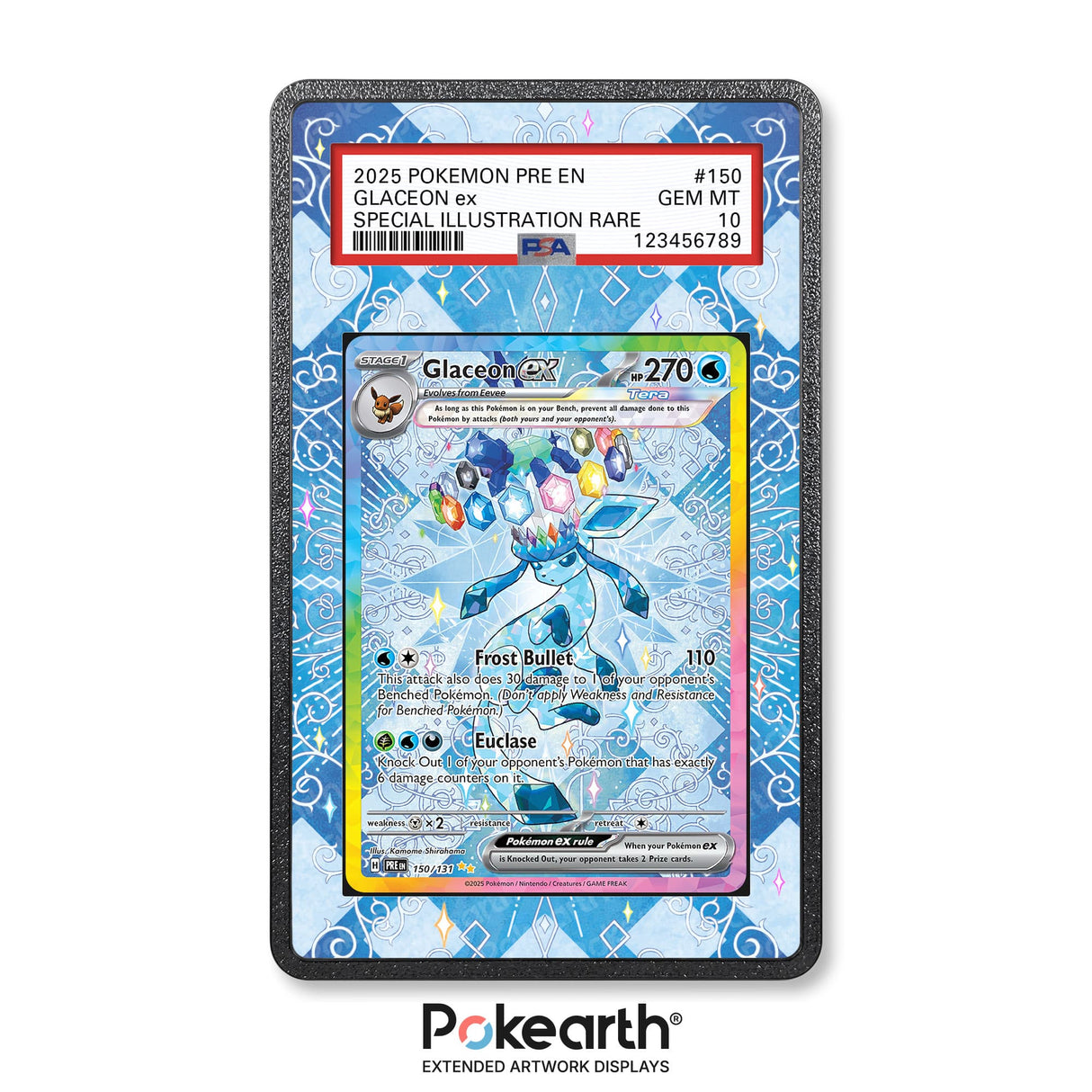 Glaceon ex 150/131 - Graded Card Extended Artwork Display Case - Display Case Extended Artwork Pokearth