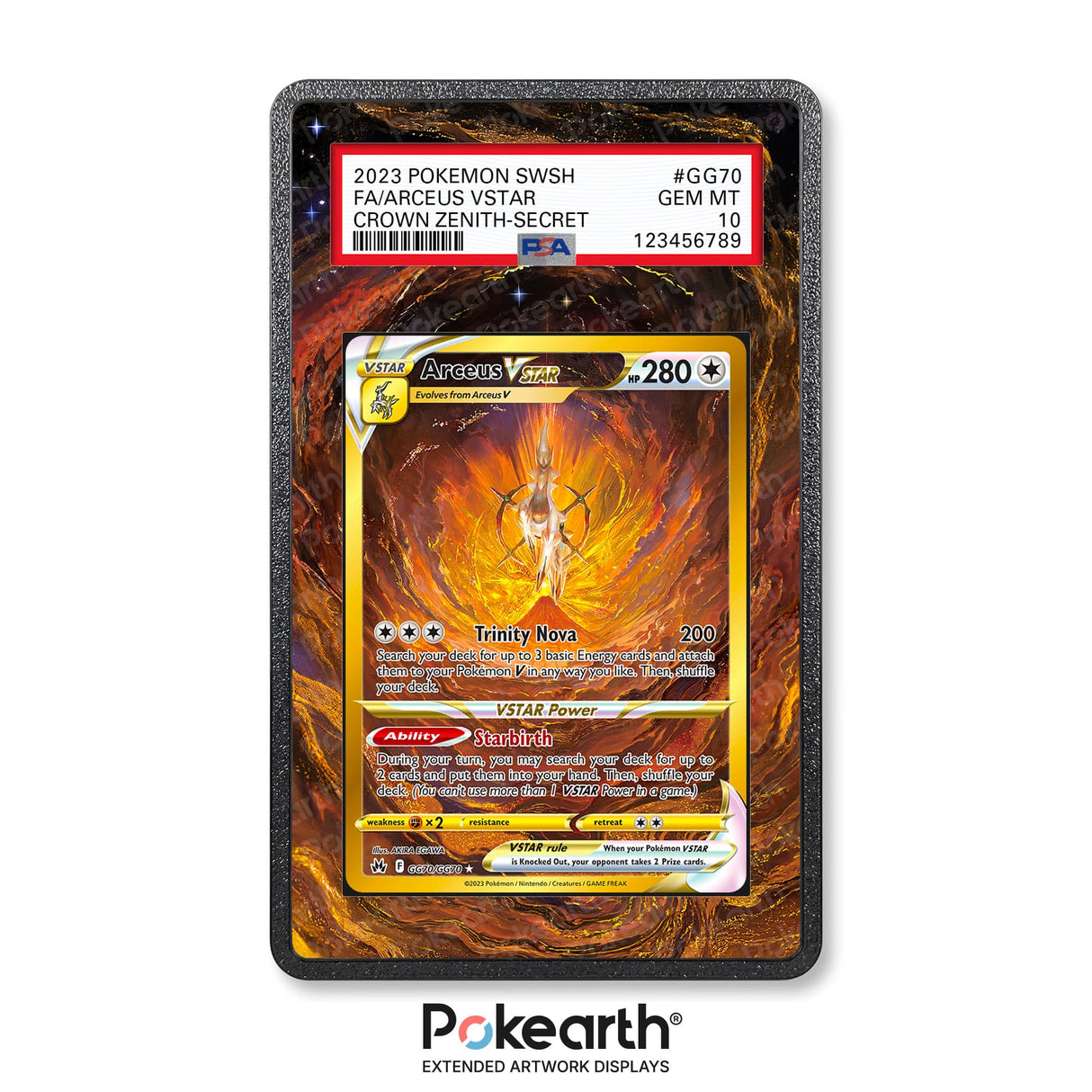 Arceus V STAR GG70/GG70 - Graded Card Extended Artwork Display Case - Display Case Extended Artwork Pokearth