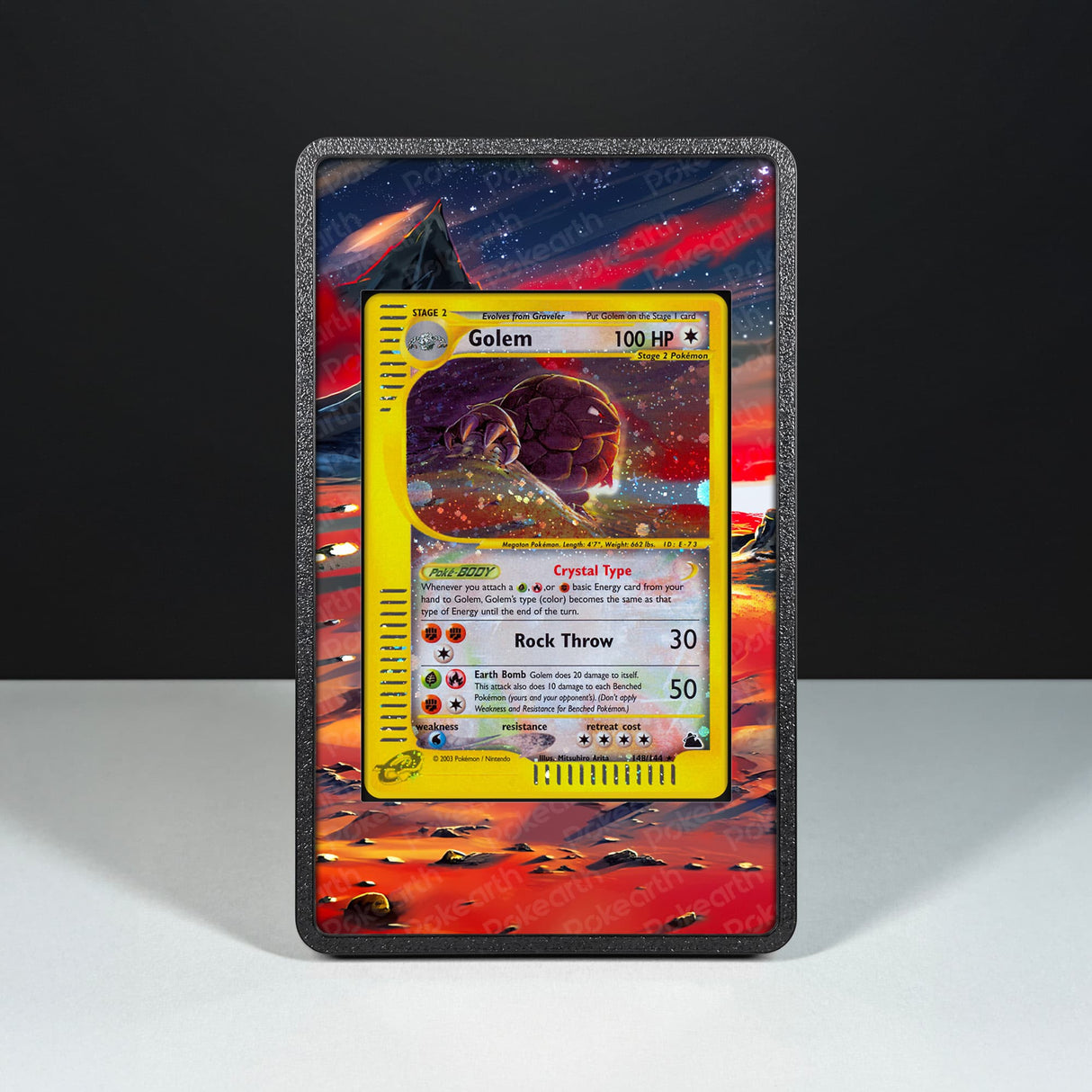 Golem 148/144 - Custodia con Artwork Esteso per Carte Pokémon - Display Case Extended Artwork Pokearth