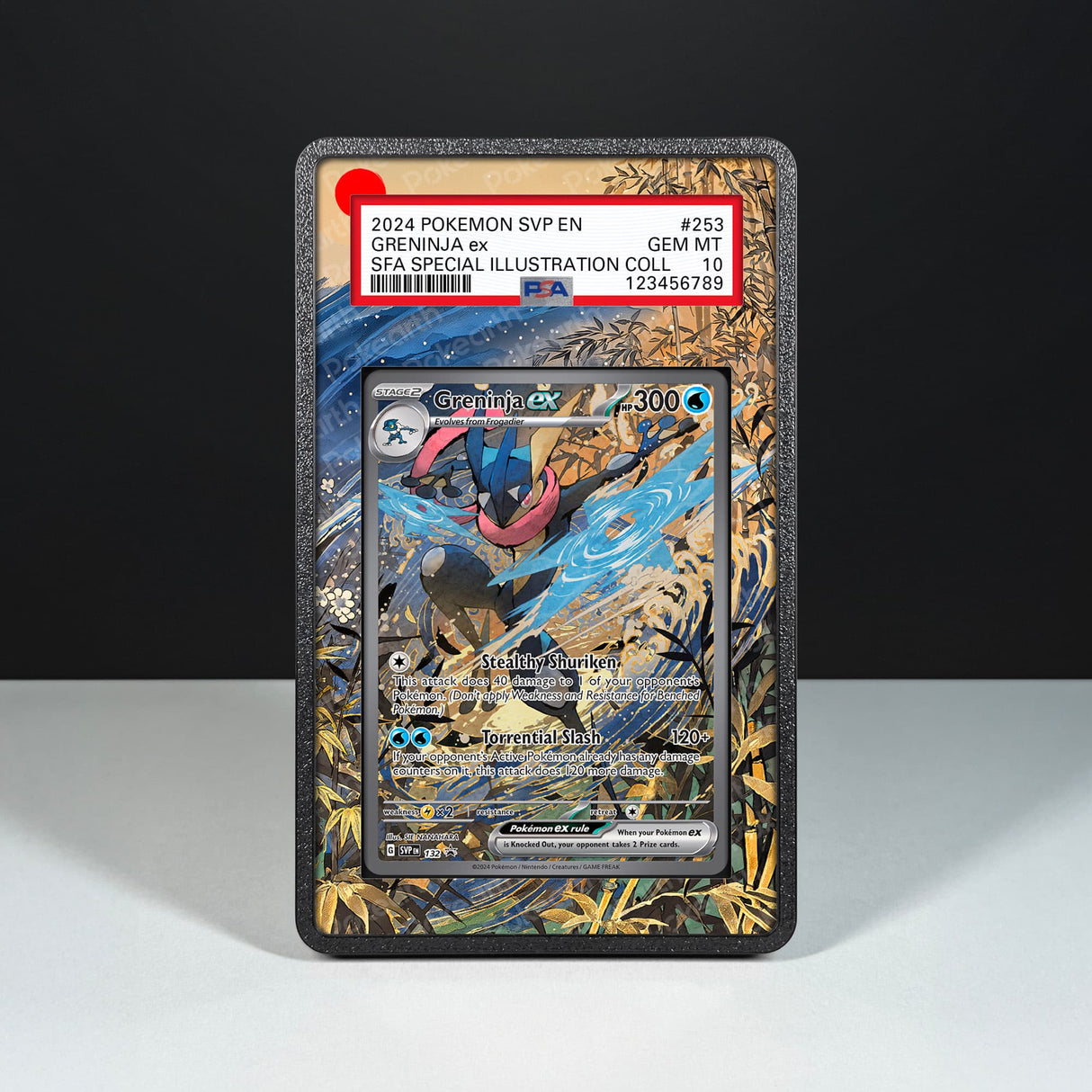 Greninja ex SVP 132 - Graded Card Extended Artwork Display Case - Display Case Extended Artwork Pokearth