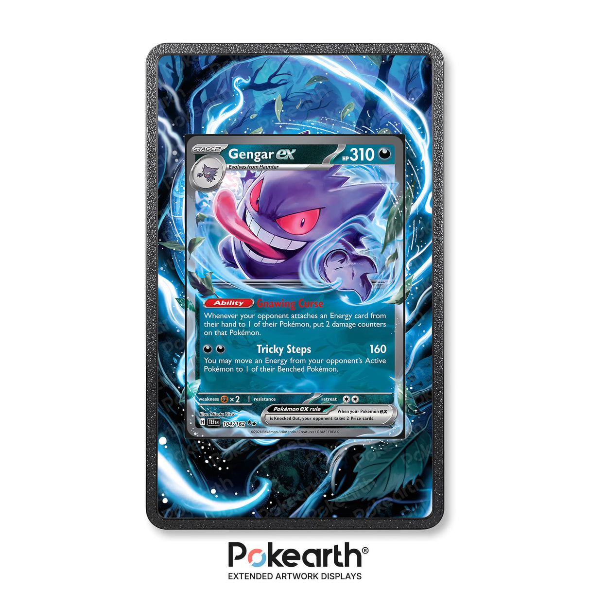 Gengar ex 104/162 - Custodia con Artwork Esteso per Carte Pokémon - Display Case Extended Artwork Pokearth