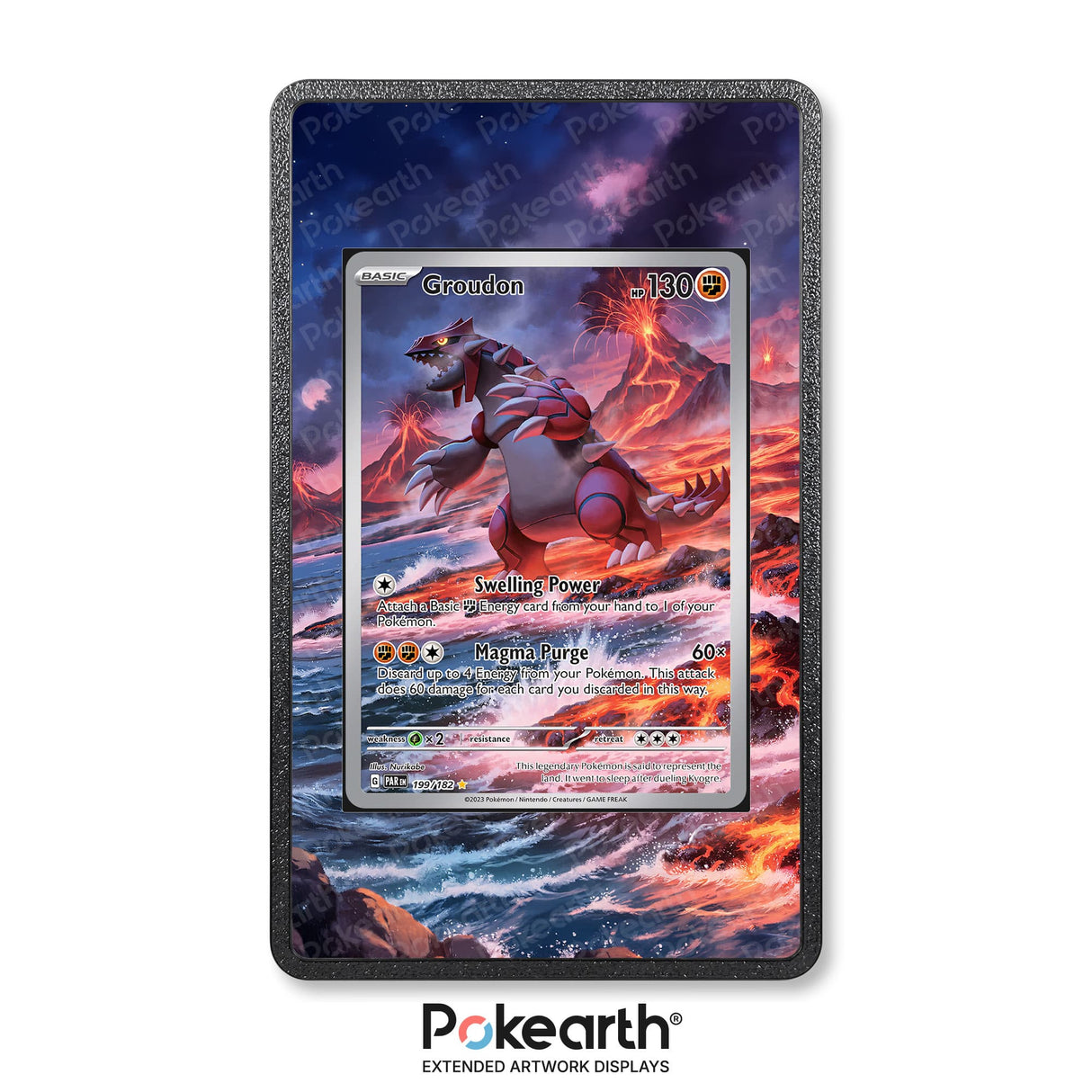 Groudon 199/182 - Custodia con Artwork Esteso per Carte Pokémon - Display Case Extended Artwork Pokearth