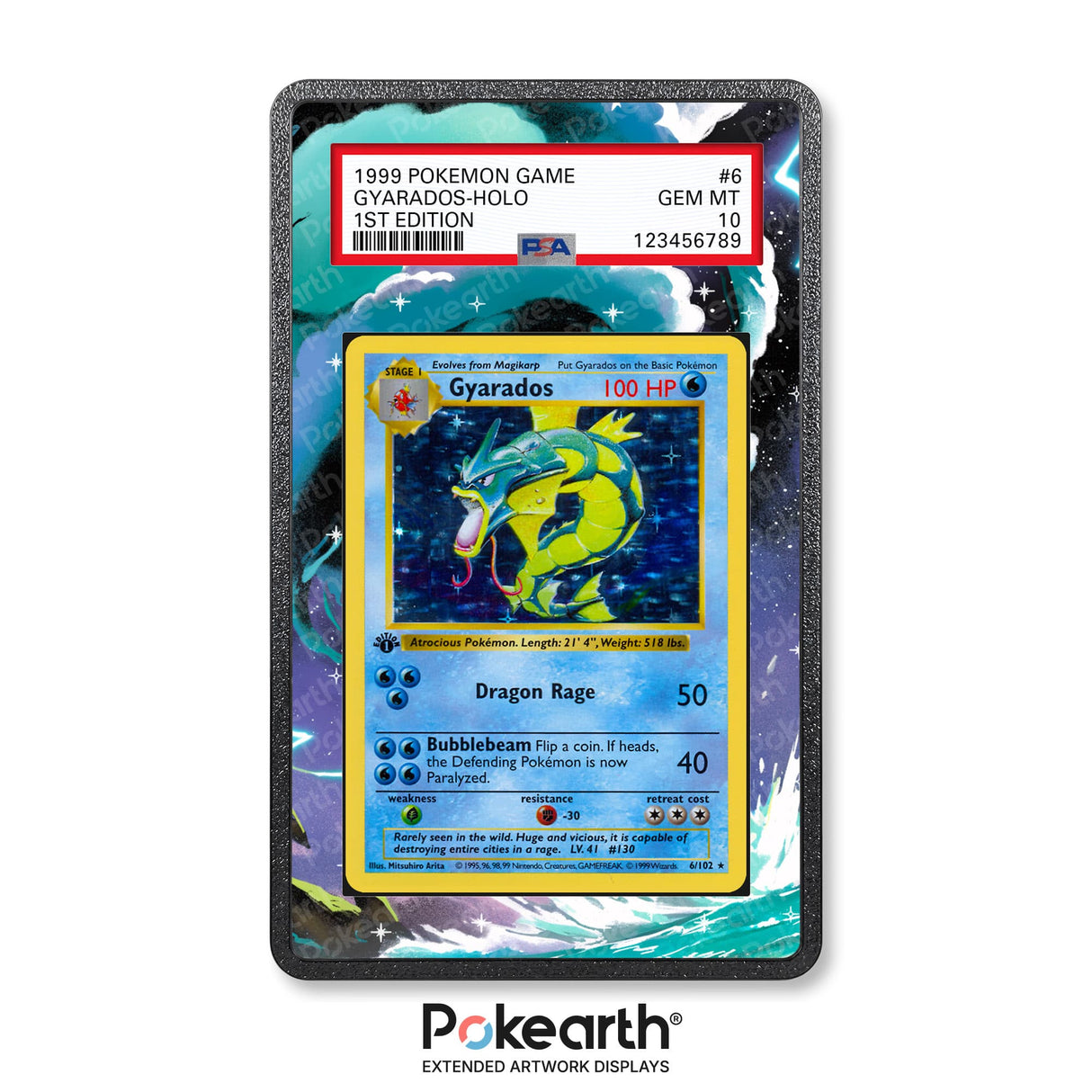 Gyarados 6/102 - Graded Card Extended Artwork Display Case - Display Case Extended Artwork Pokearth