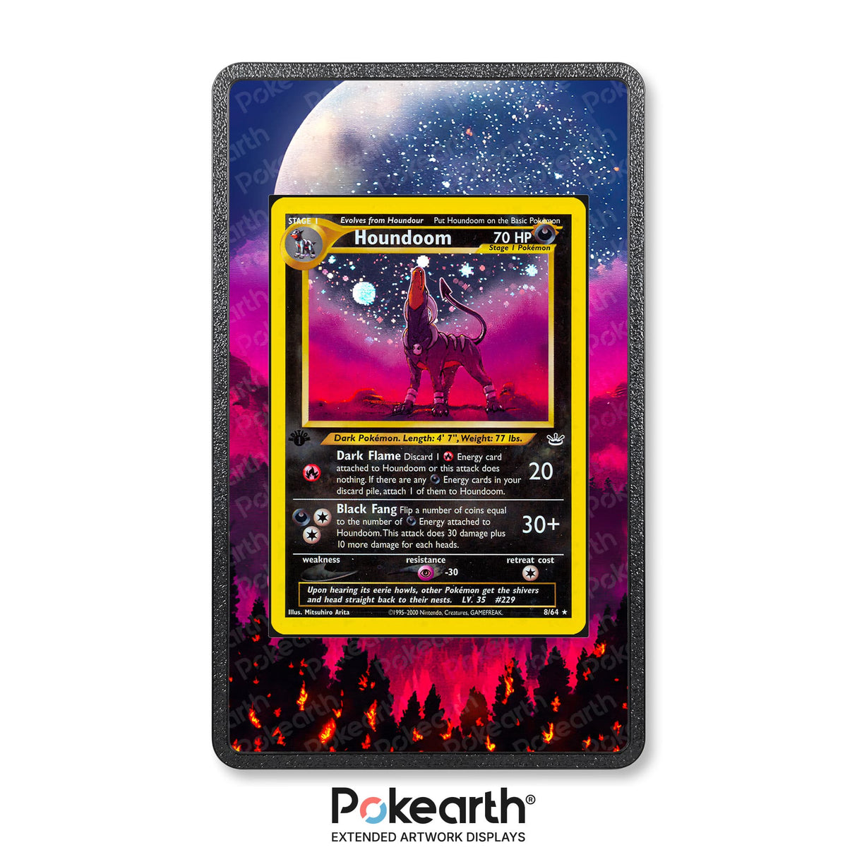 Houndoom 8/64 - Custodia con Artwork Esteso per Carte Pokémon - Display Case Extended Artwork Pokearth