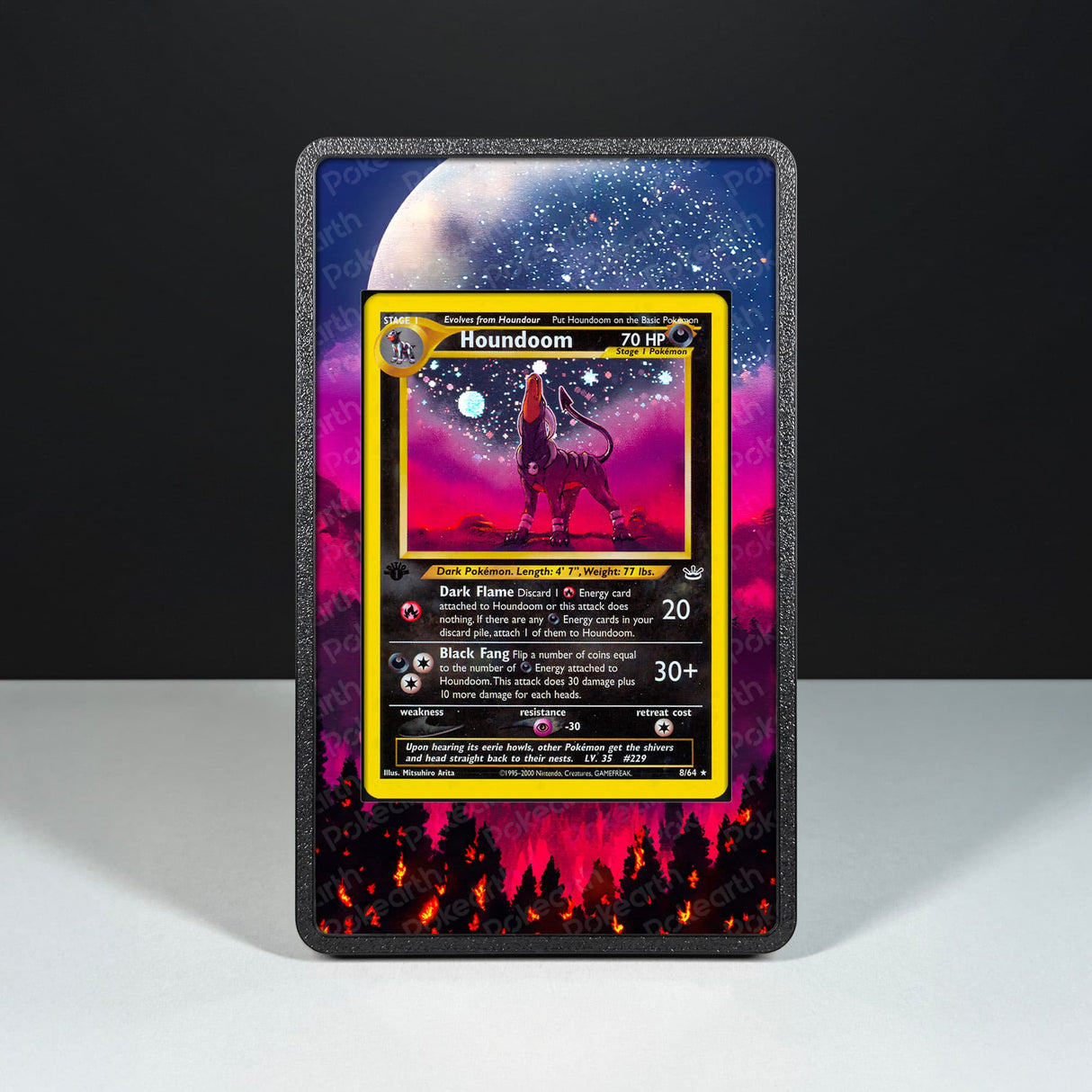 Houndoom 8/64 - Custodia con Artwork Esteso per Carte Pokémon - Display Case Extended Artwork Pokearth