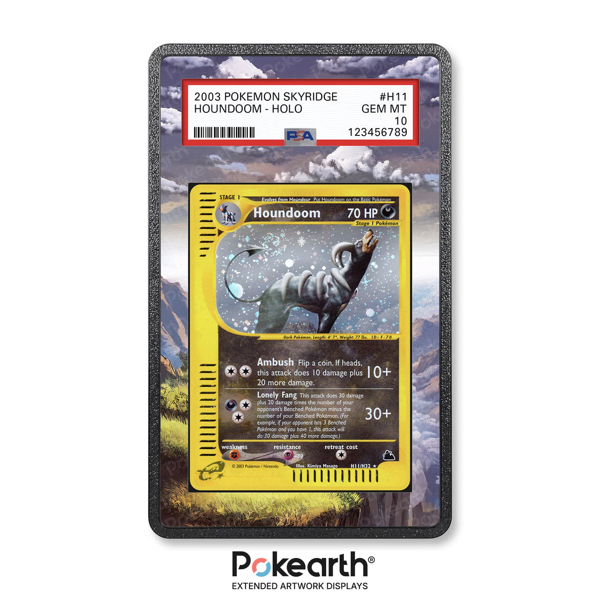 Houndoom H11/H32 - Graded Card Extended Artwork Display Case - Display Case Extended Artwork Pokearth