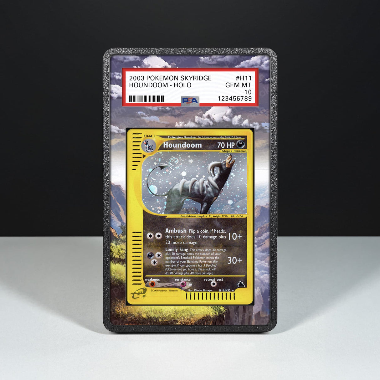 Houndoom H11/H32 - Graded Card Extended Artwork Display Case - Display Case Extended Artwork Pokearth