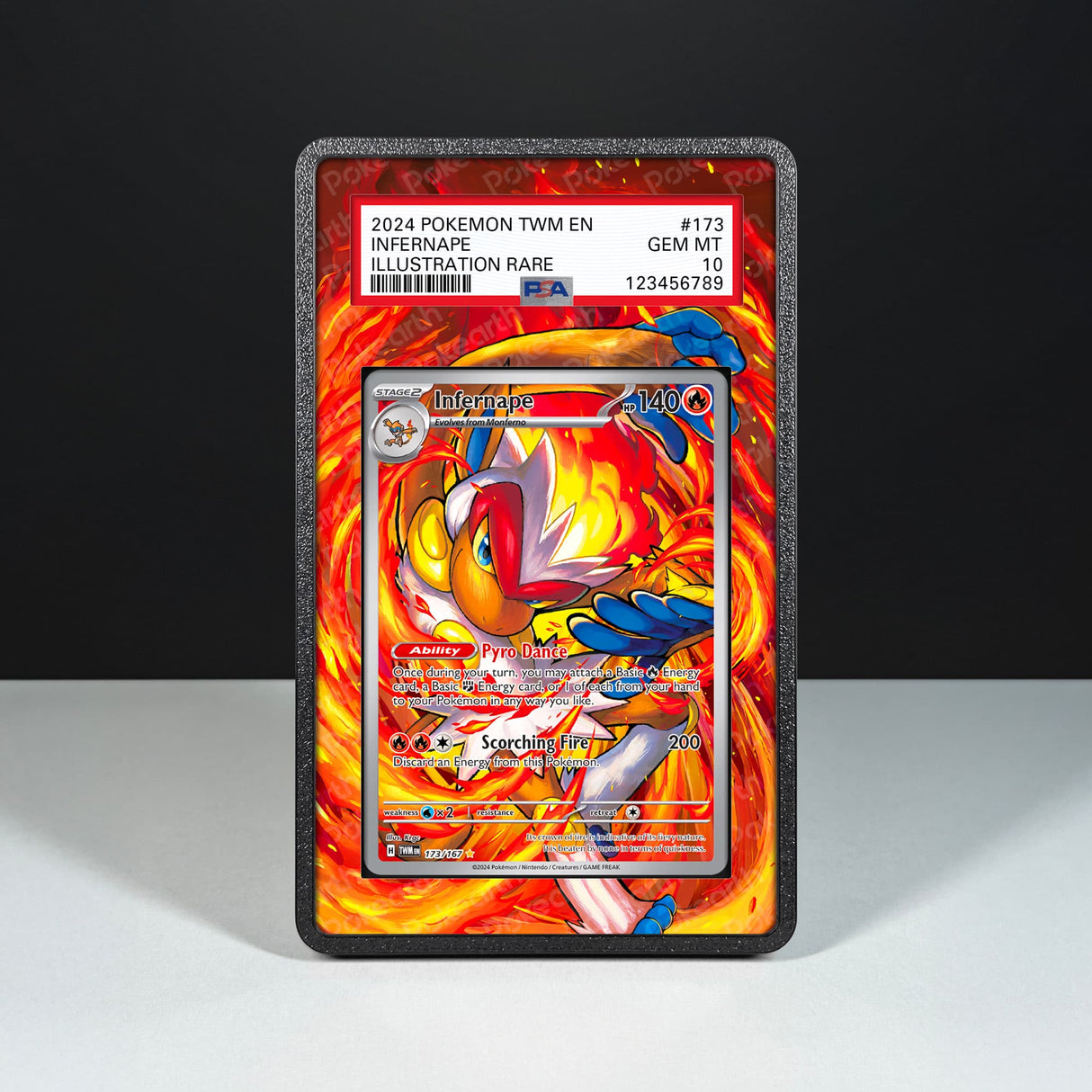 Infernape 173/167 - Graded Card Extended Artwork Display Case - Display Case Extended Artwork Pokearth
