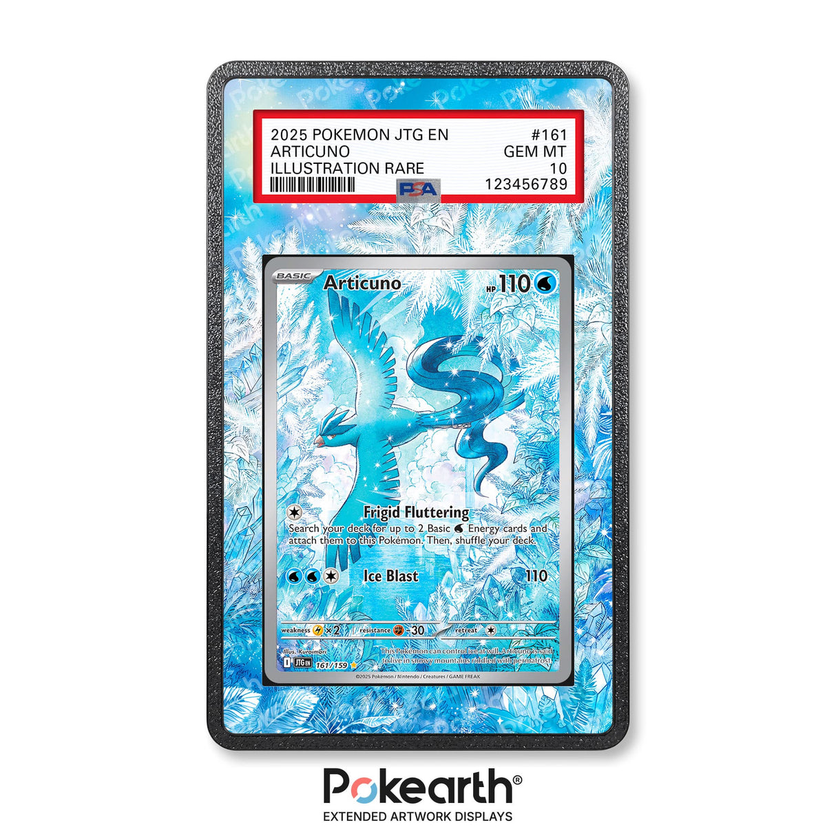 Articuno 161/159 - Graded Card Extended Artwork Display Case - Display Case Extended Artwork Pokearth