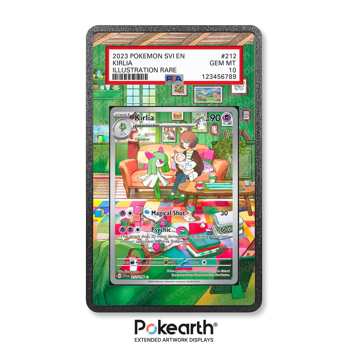 Kirlia 212/198 - Graded Card Extended Artwork Display Case - Display Case Extended Artwork Pokearth