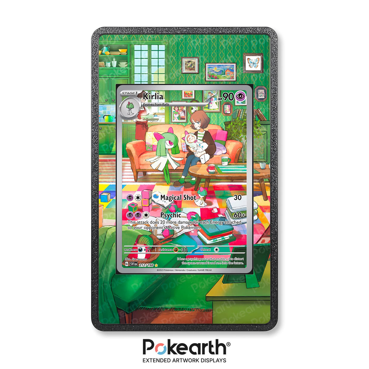 Kirlia 212/198 - Custodia con Artwork Esteso per Carte Pokémon - Display Case Extended Artwork Pokearth