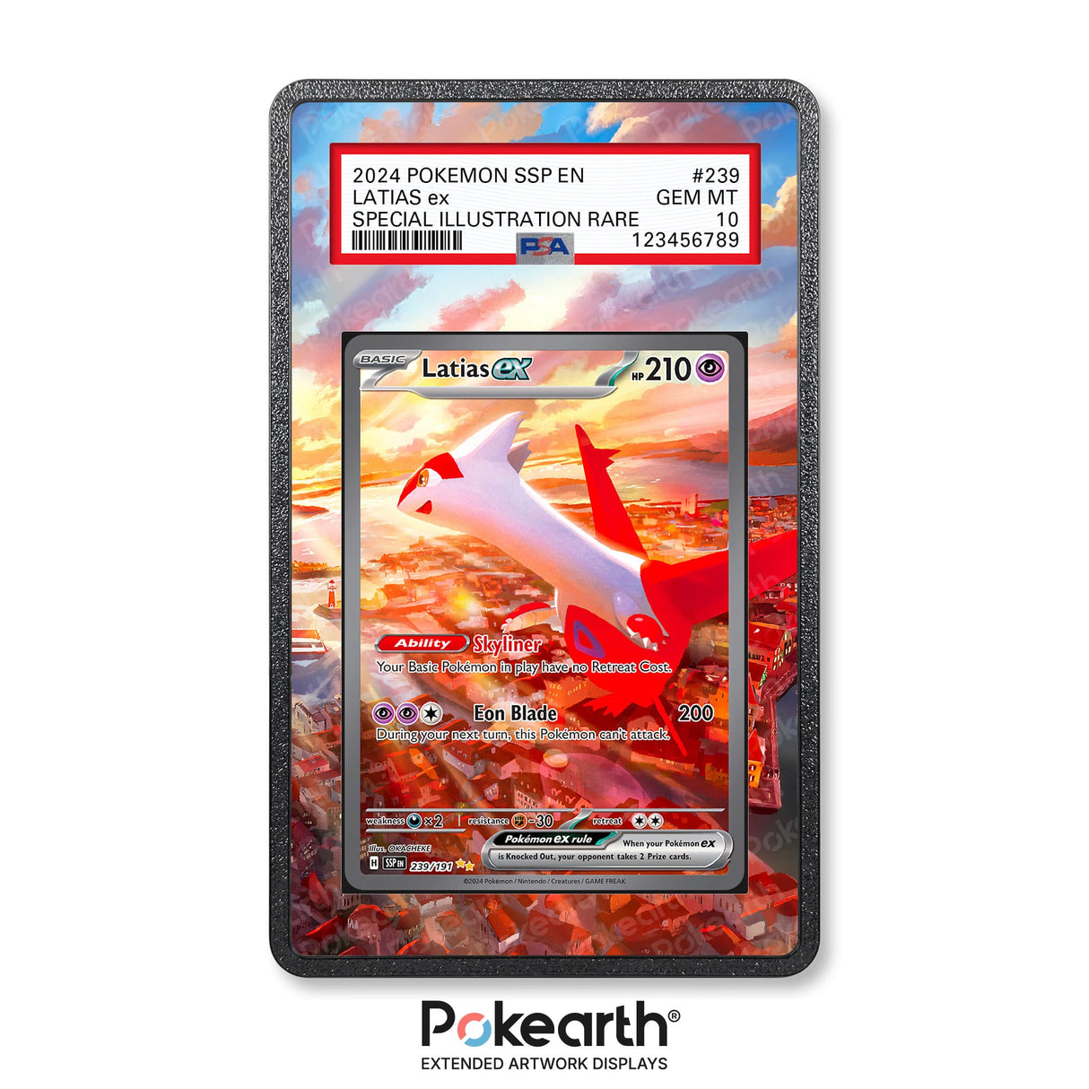 Latias ex 239/191 - Graded Card Extended Artwork Display Case - Display Case Extended Artwork Pokearth