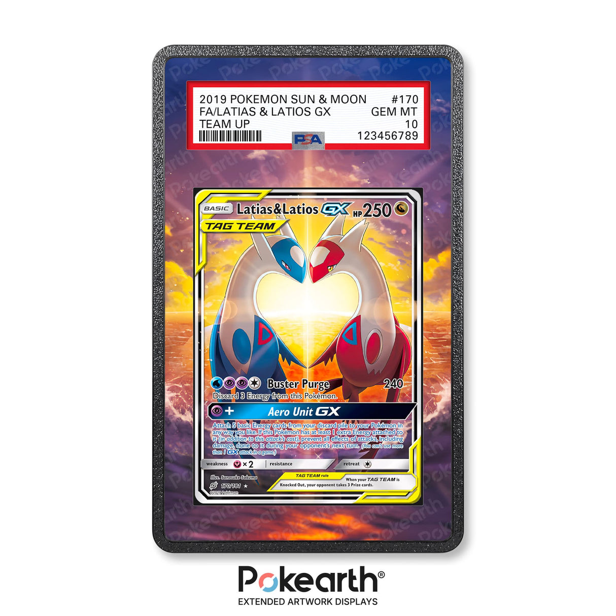 Latias & Latios GX 170/181 - Graded Card Extended Artwork Display Case - Display Case Extended Artwork Pokearth