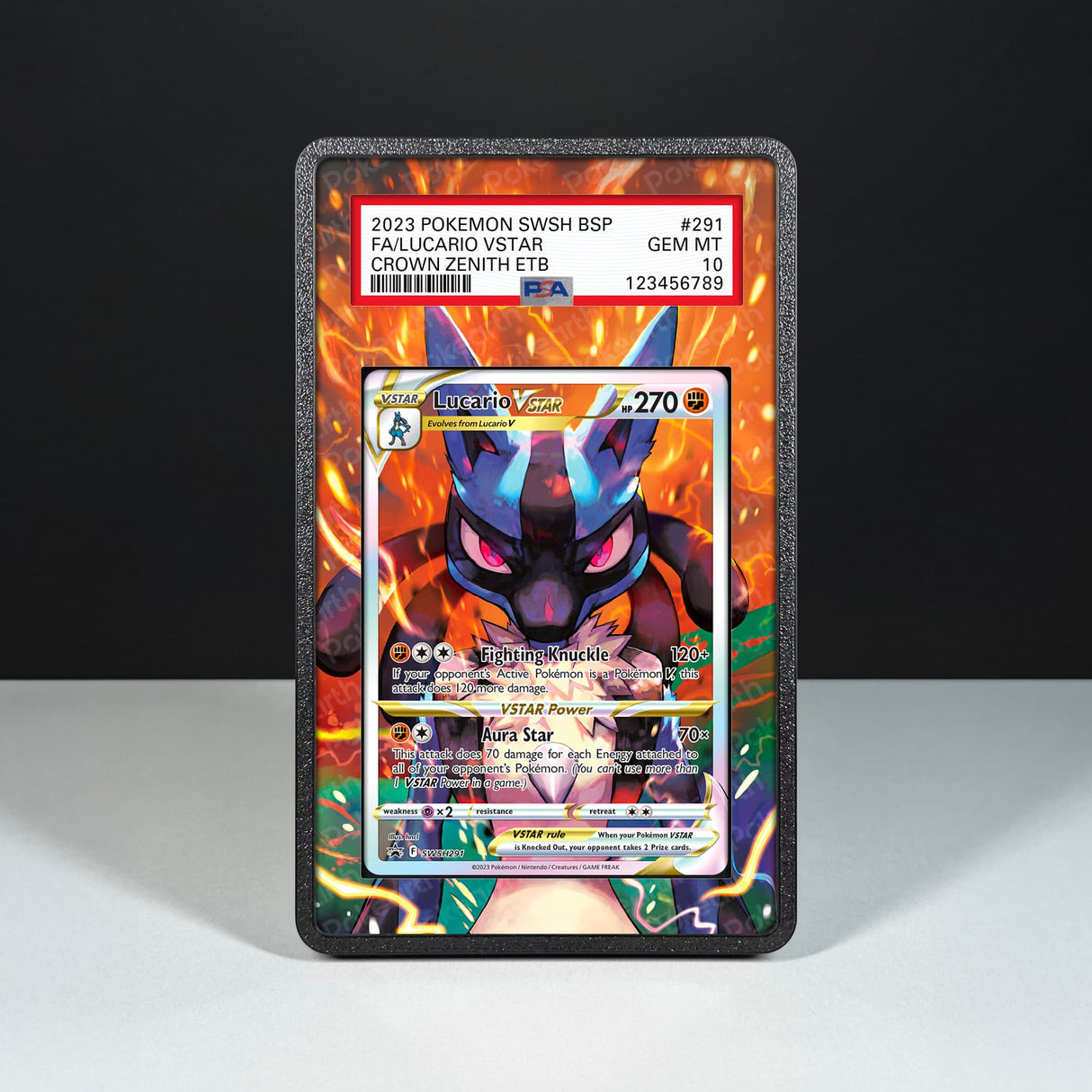 Lucario VSTAR SWSH291 - Graded Card Extended Artwork Display Case - Display Case Extended Artwork Pokearth