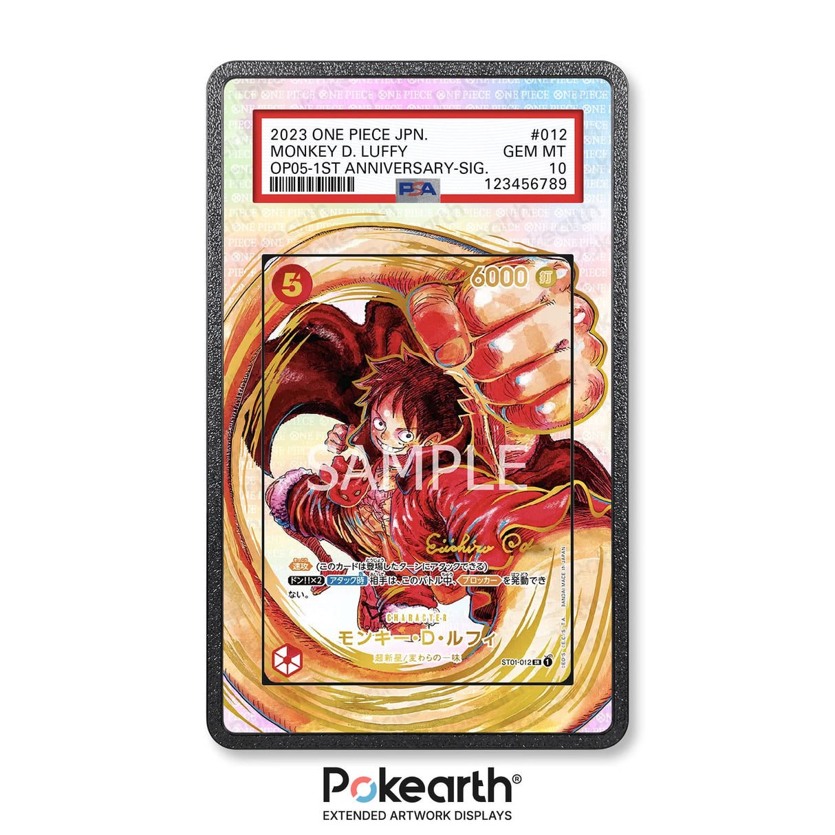Monkey D. Luffy ST01-012 Signed - Graded Card Extended Artwork Display Case - Display Case Extended Artwork Pokearth
