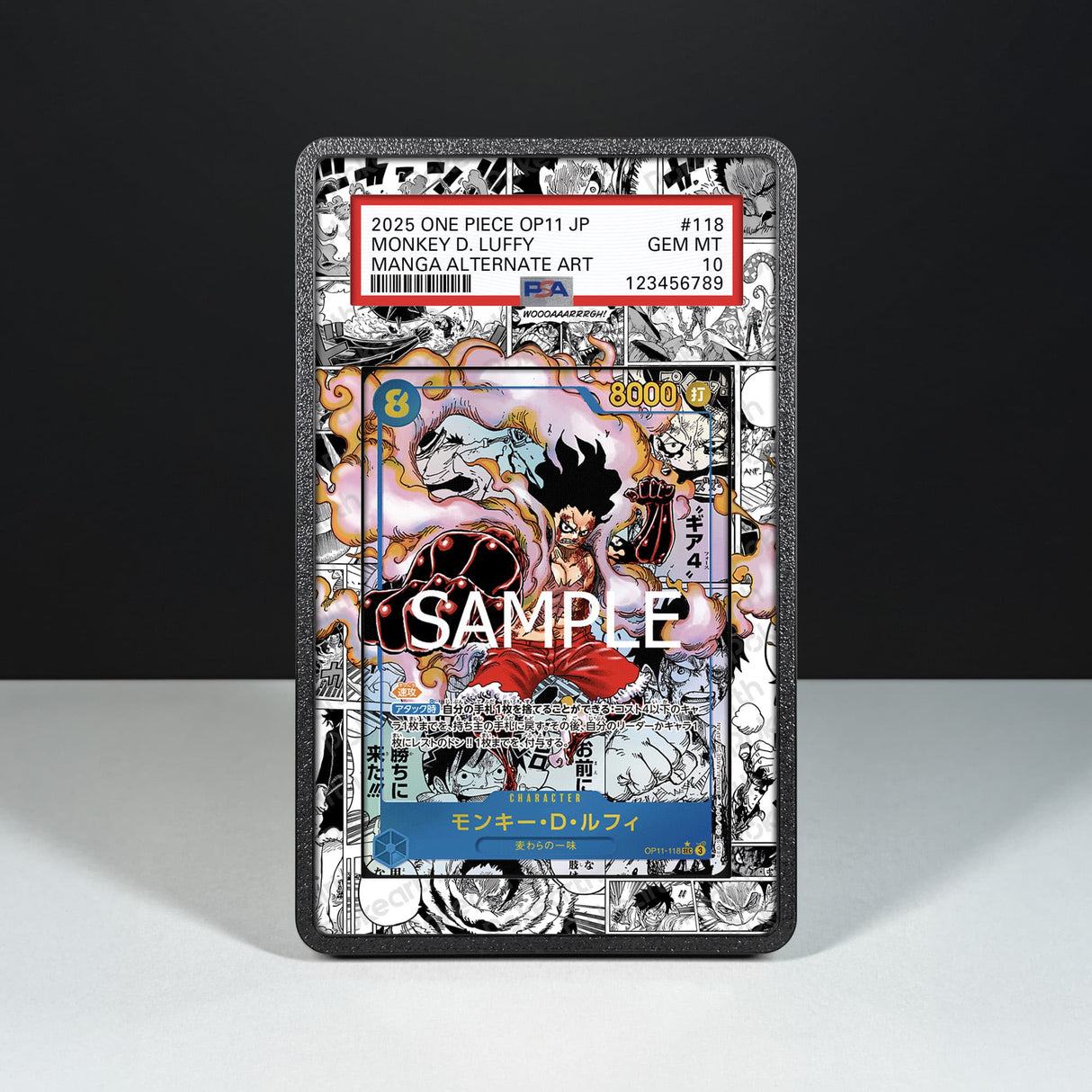 Monkey D. Luffy OP11-118 Manga - Graded Card Extended Artwork Display Case - Display Case Extended Artwork Pokearth