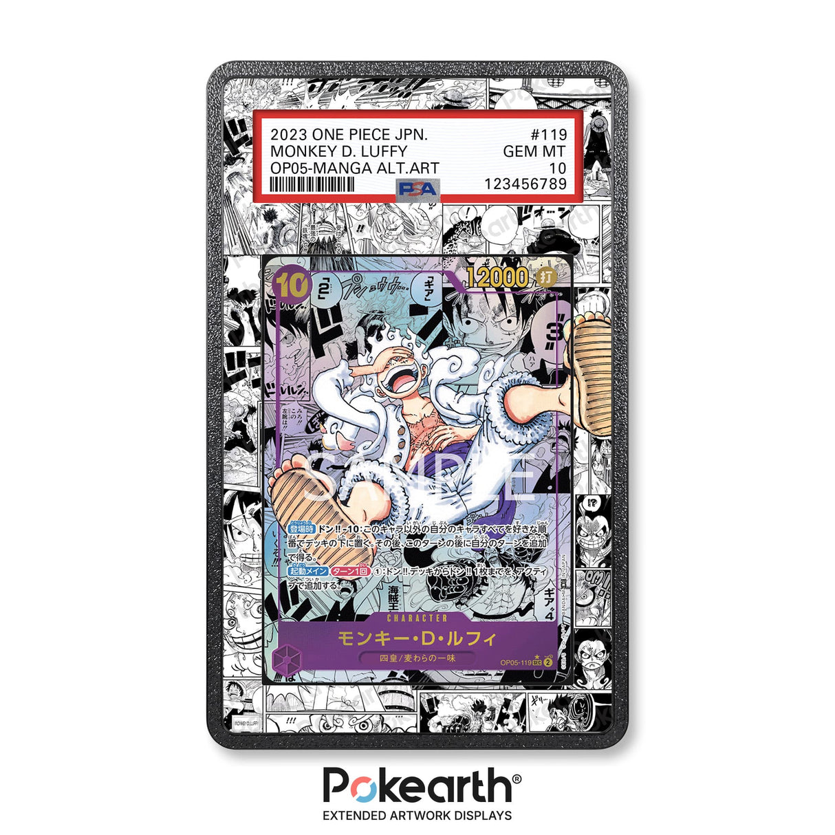 Monkey D. Luffy OP05-119 Manga - Graded Card Extended Artwork Display Case - Display Case Extended Artwork Pokearth