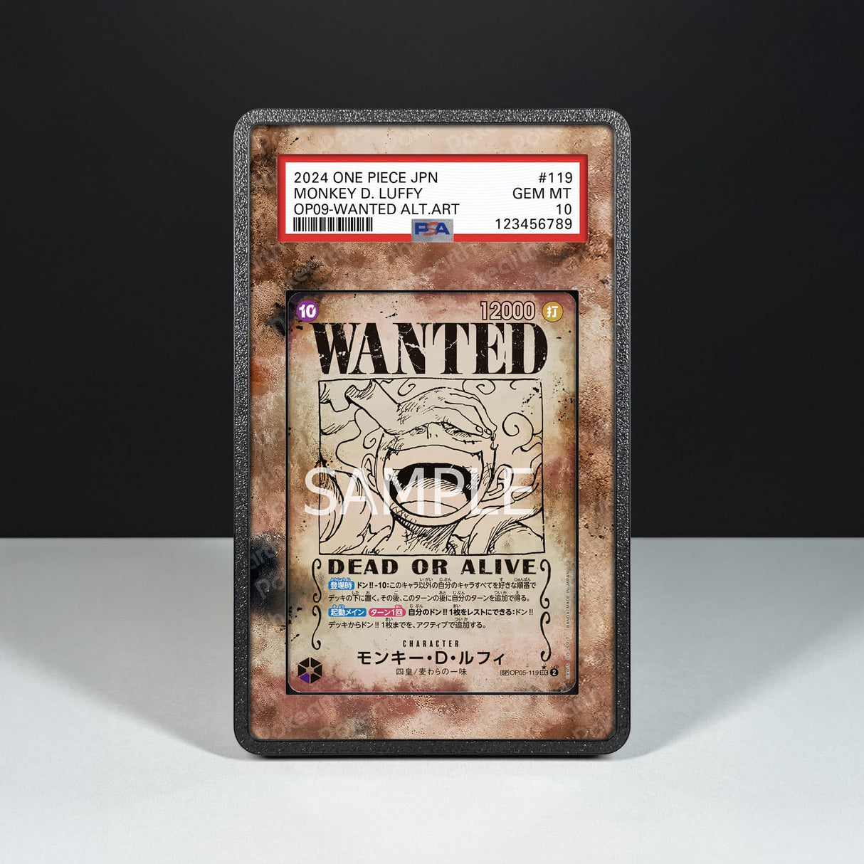 Monkey D. Luffy OP05-119 Wanted - Graded Card Extended Artwork Display Case - Display Case Extended Artwork Pokearth