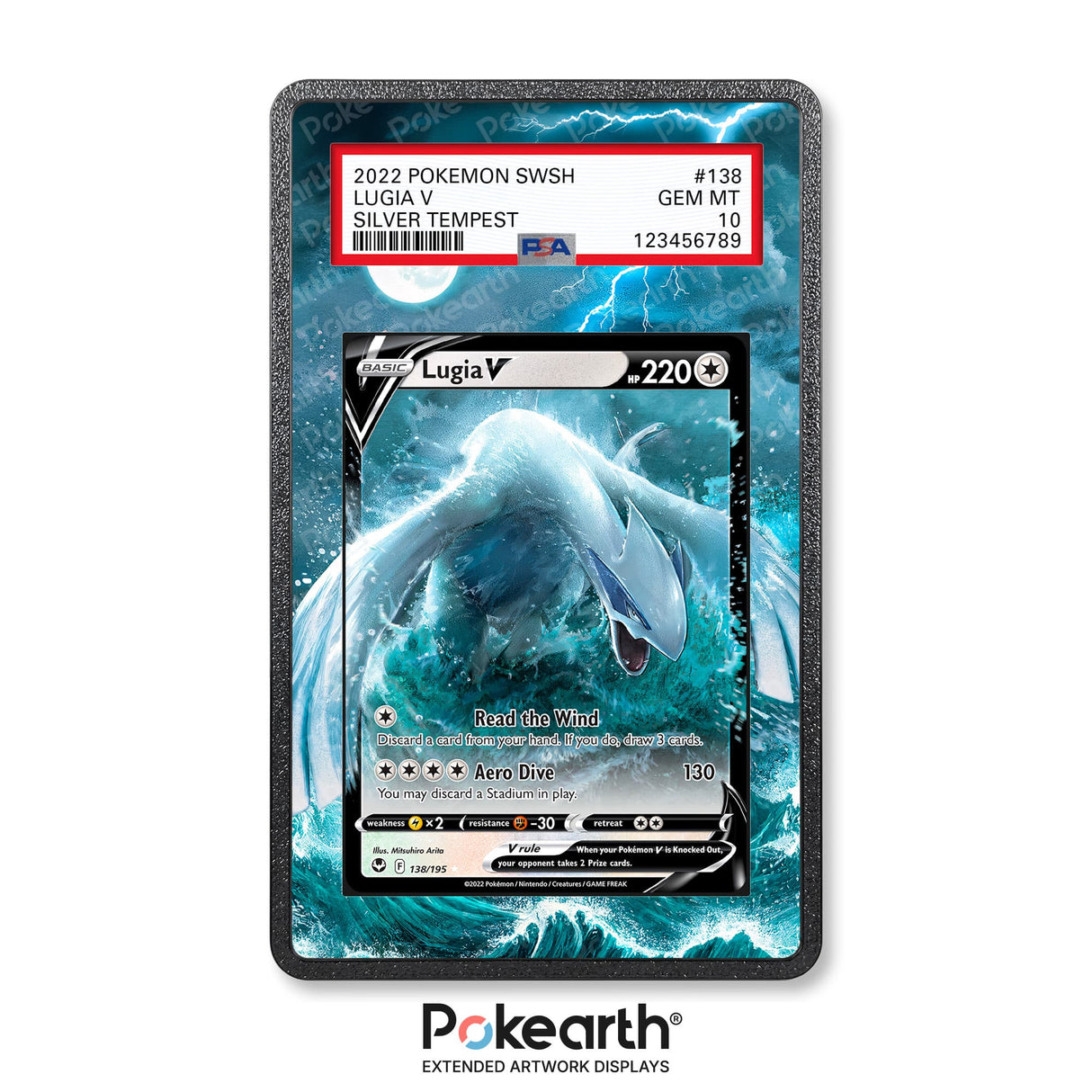 Lugia V 138/195 - Graded Card Extended Artwork Display Case - Display Case Extended Artwork Pokearth