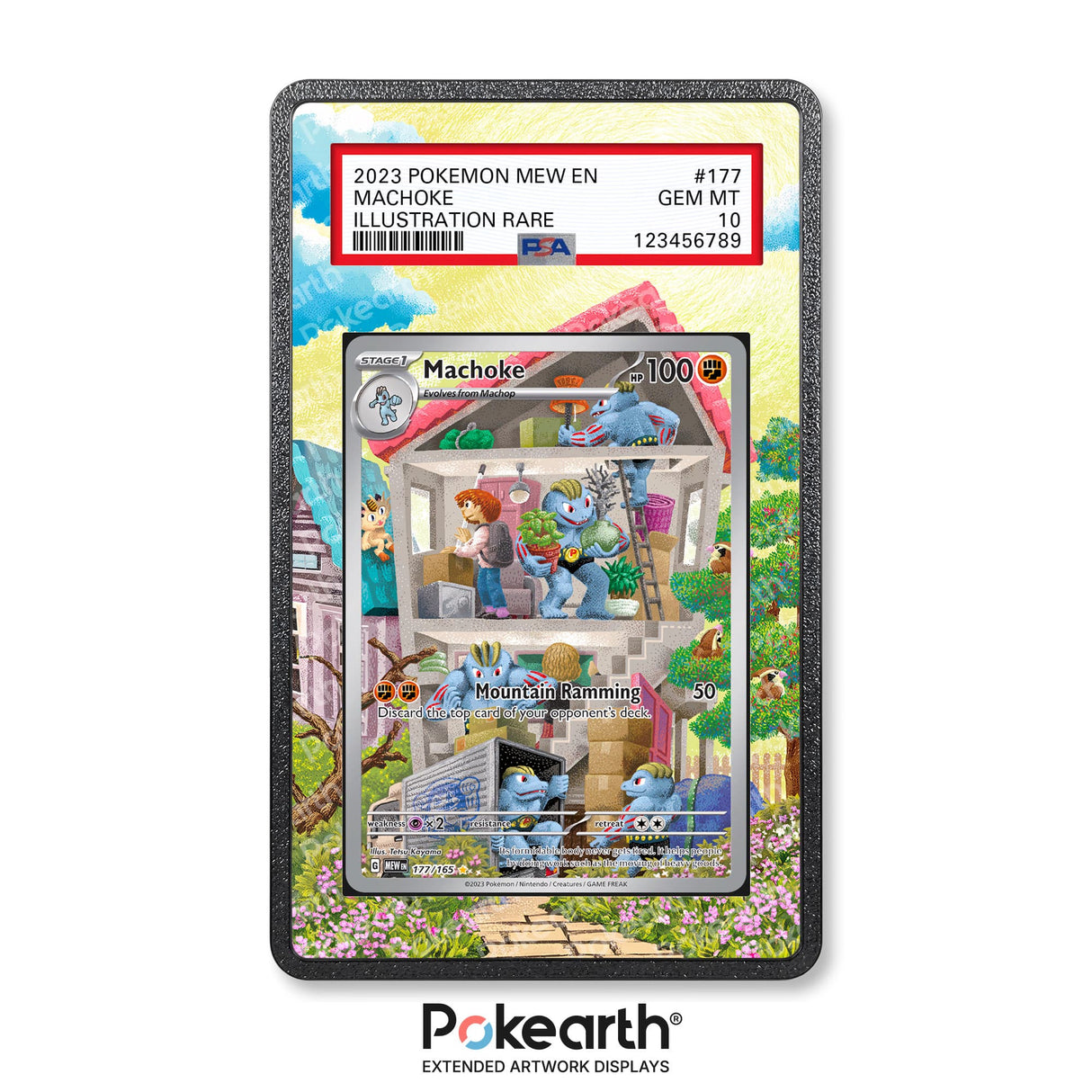 Machamp 177/165 - Graded Card Extended Artwork Display Case - Display Case Extended Artwork Pokearth