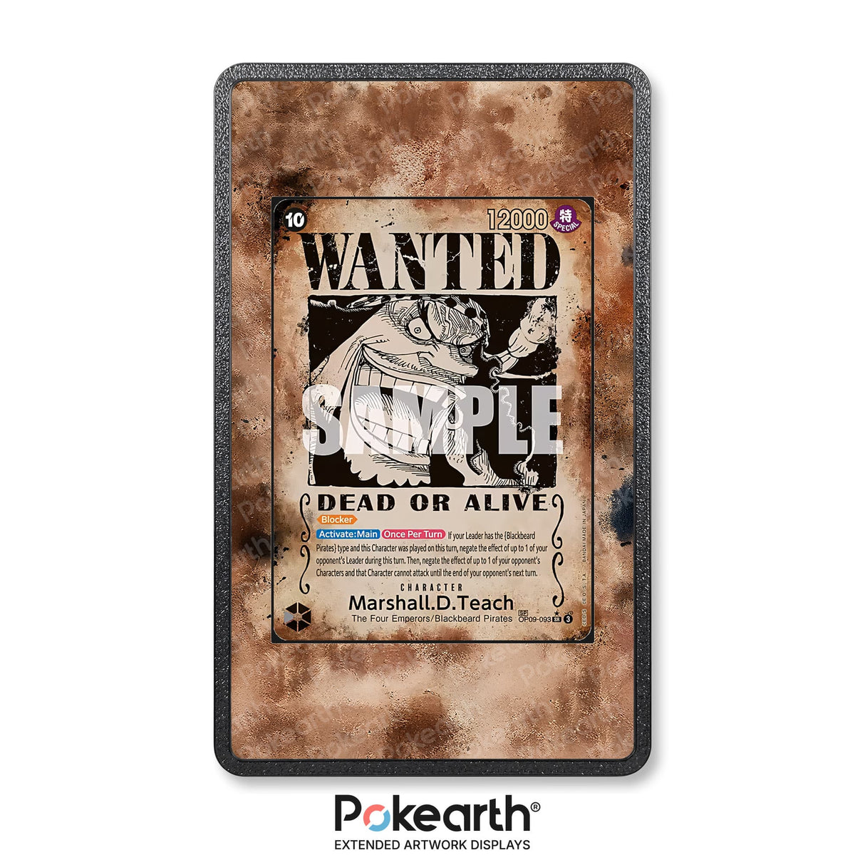 Marshall D. Teach OP09-093 Wanted - Custodia con Artwork Esteso per Carte One Piece - Display Case Extended Artwork Pokearth