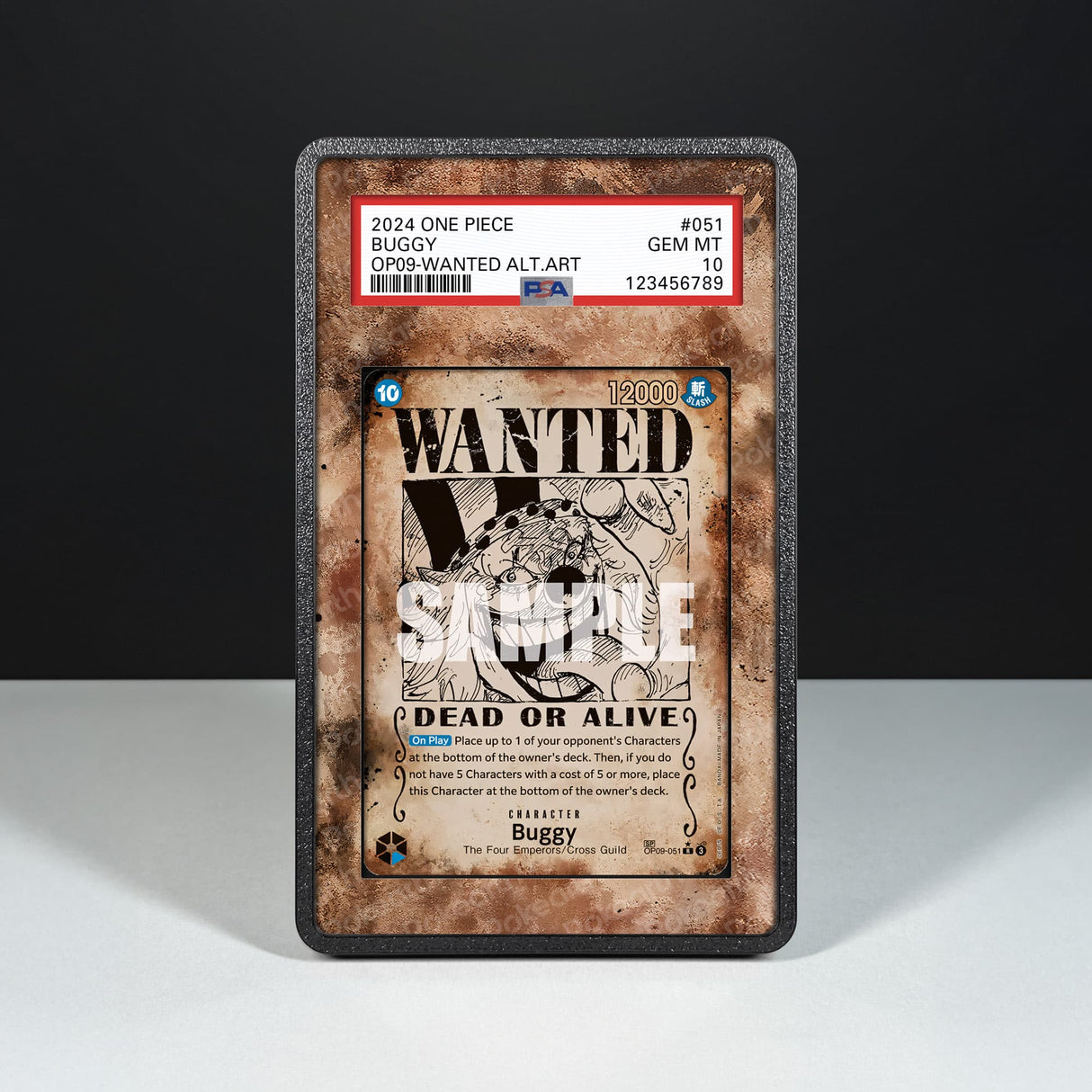 Buggy OP09-051 Wanted - Graded Card Extended Artwork Display Case - Display Case Extended Artwork Pokearth