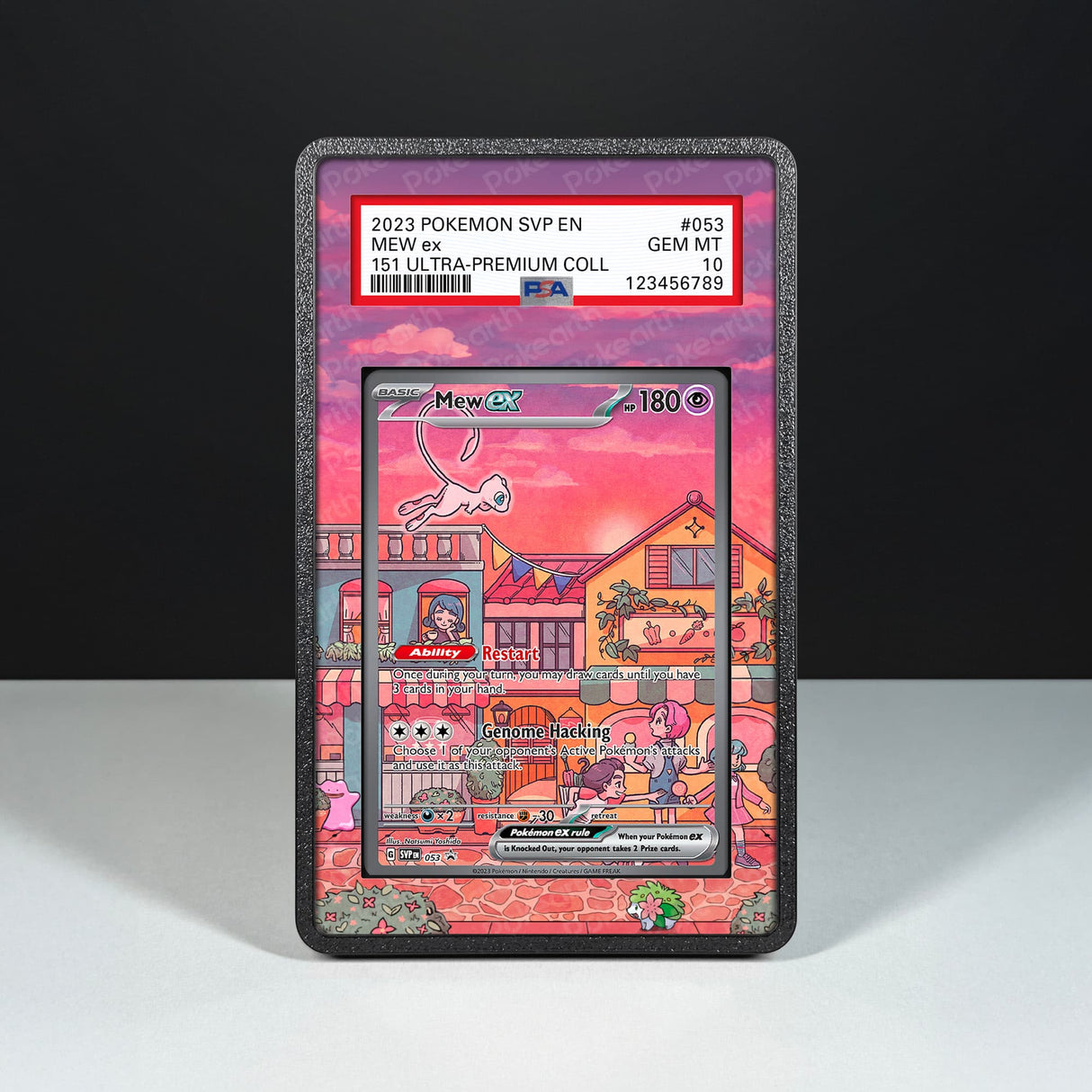 Mew ex SVP 053 - Graded Card Extended Artwork Display Case - Display Case Extended Artwork Pokearth