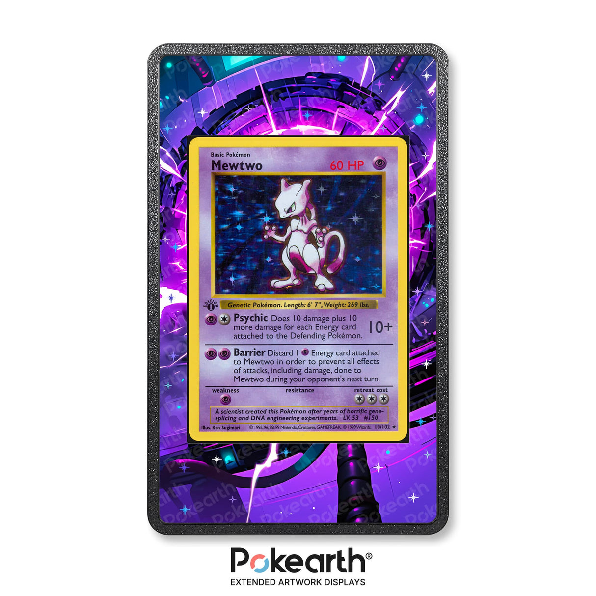 Mewtwo 10/102 - Custodia con Artwork Esteso per Carte Pokémon - Display Case Extended Artwork Pokearth
