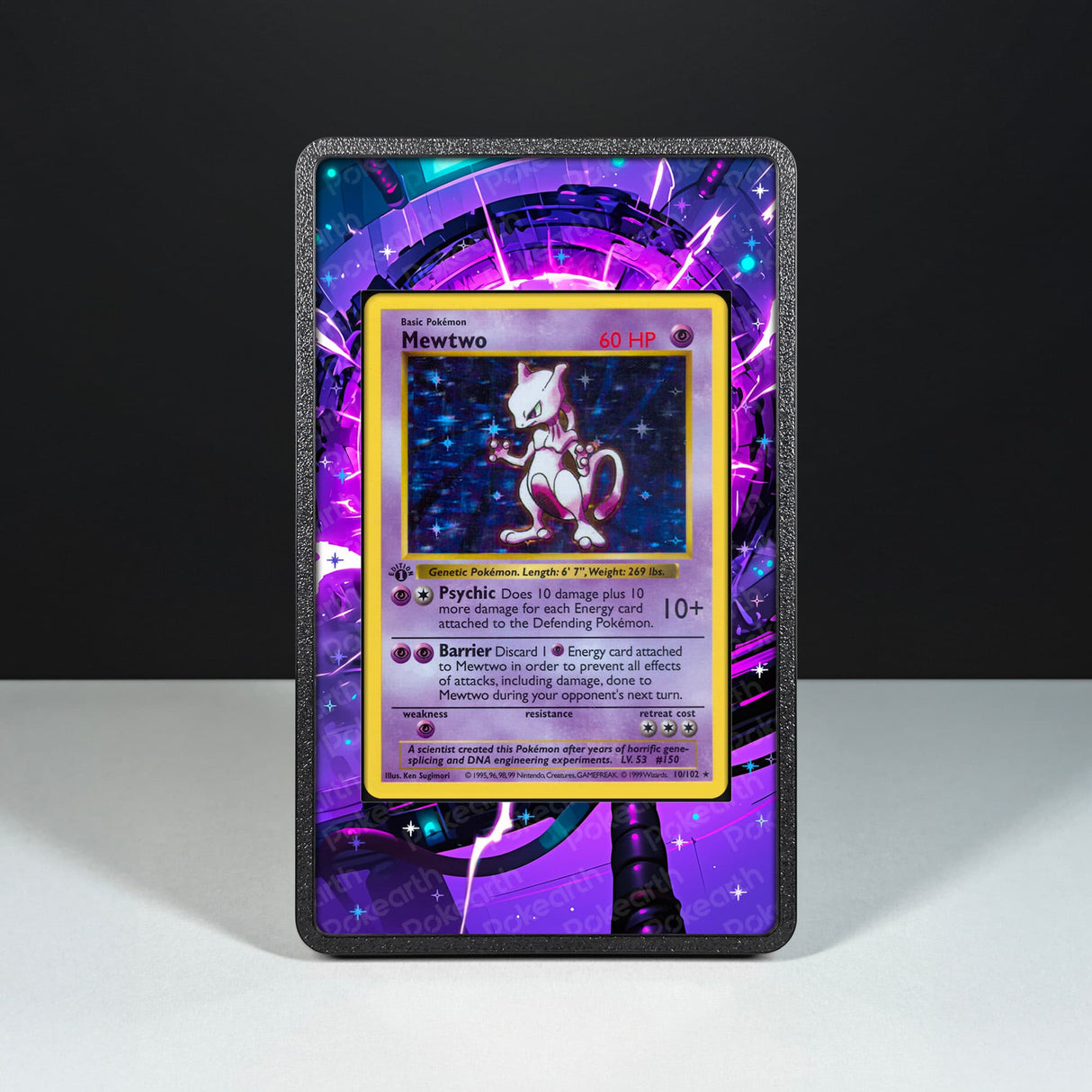 Mewtwo 10/102 - Custodia con Artwork Esteso per Carte Pokémon - Display Case Extended Artwork Pokearth