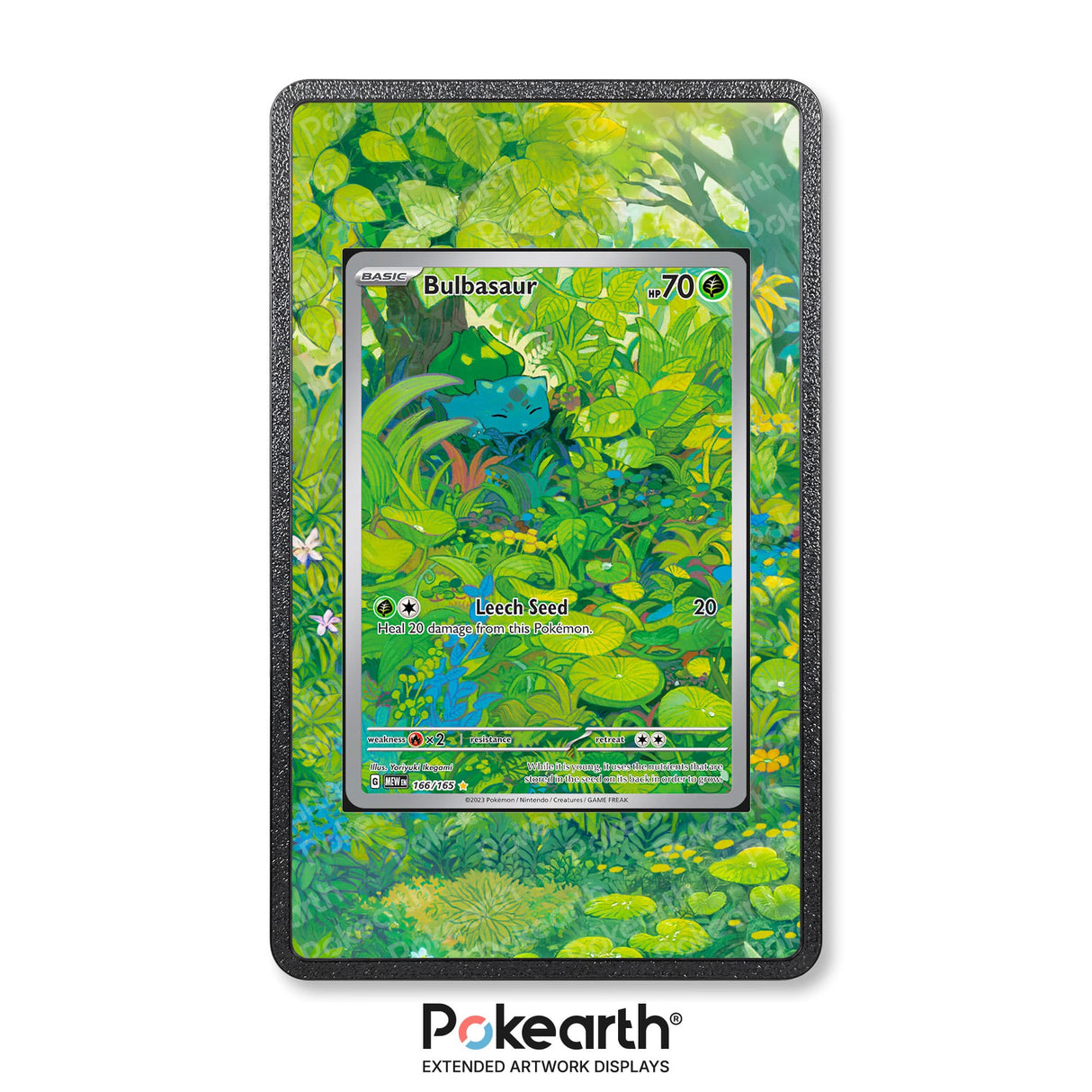 Bulbasaur 166/165 - Custodia con Artwork Esteso per Carte Pokémon - Display Case Extended Artwork Pokearth