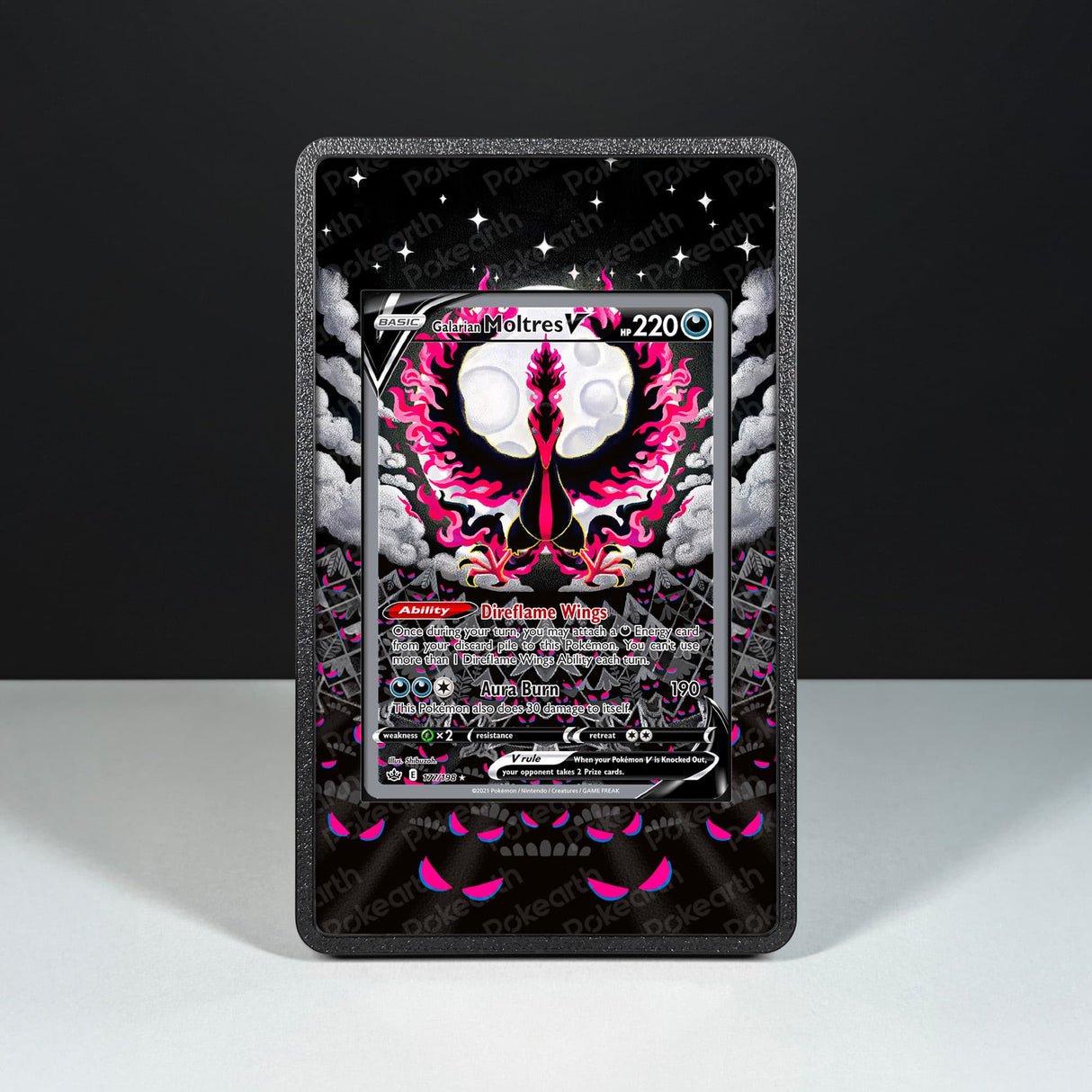 Moltres di Galar V 177/198 - Custodia con Artwork Esteso per Carte Pokémon - Display Case Extended Artwork Pokearth