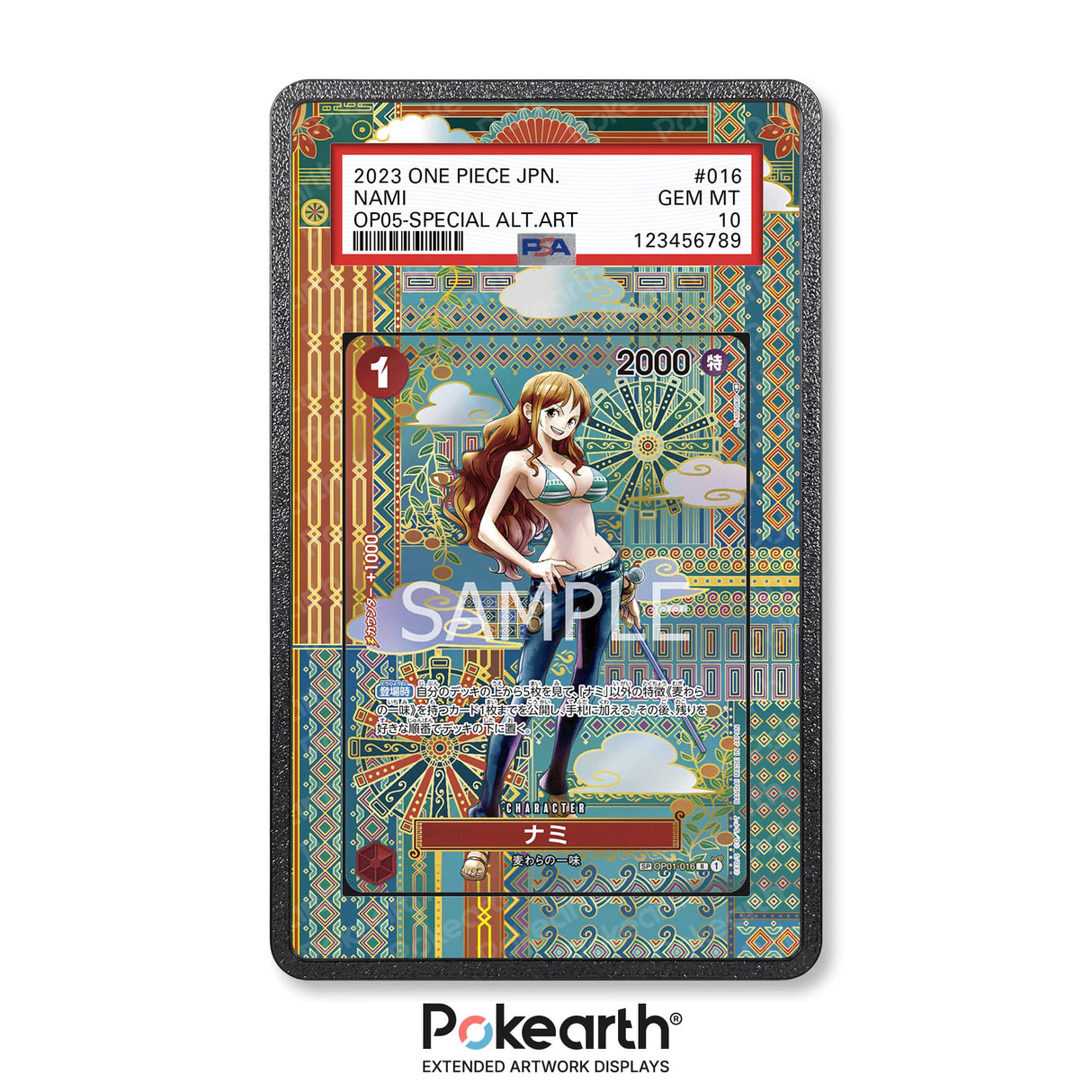 Nami OP01-016 - Graded Card Extended Artwork Display Case - Display Case Extended Artwork Pokearth