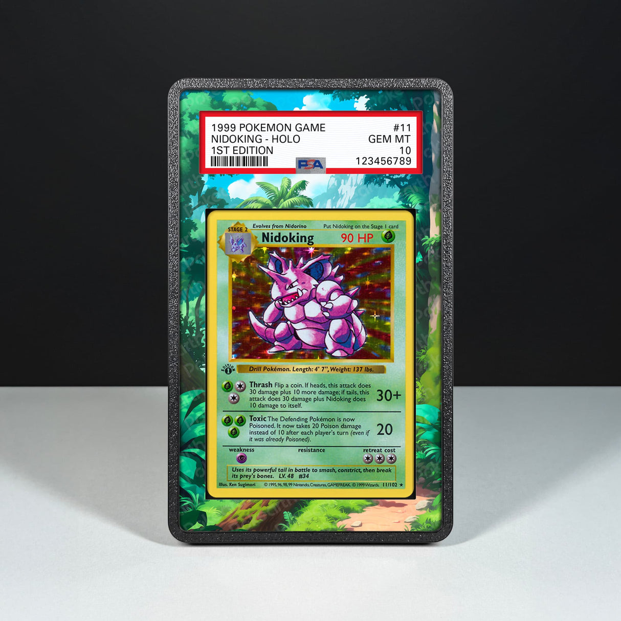 Nidoking 11/102 - Graded Card Extended Artwork Display Case - Display Case Extended Artwork Pokearth